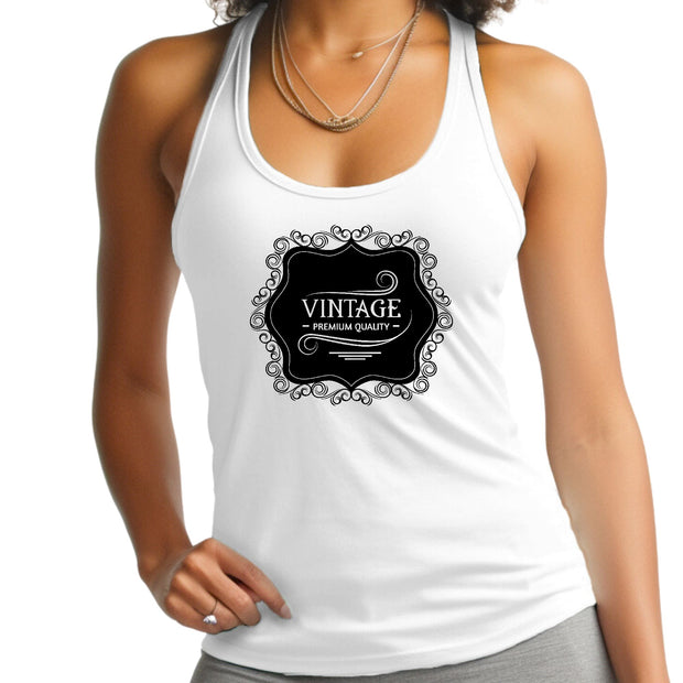 Womens Fitness Tank Top Graphic T-shirt, Vintage Premium Quality-0