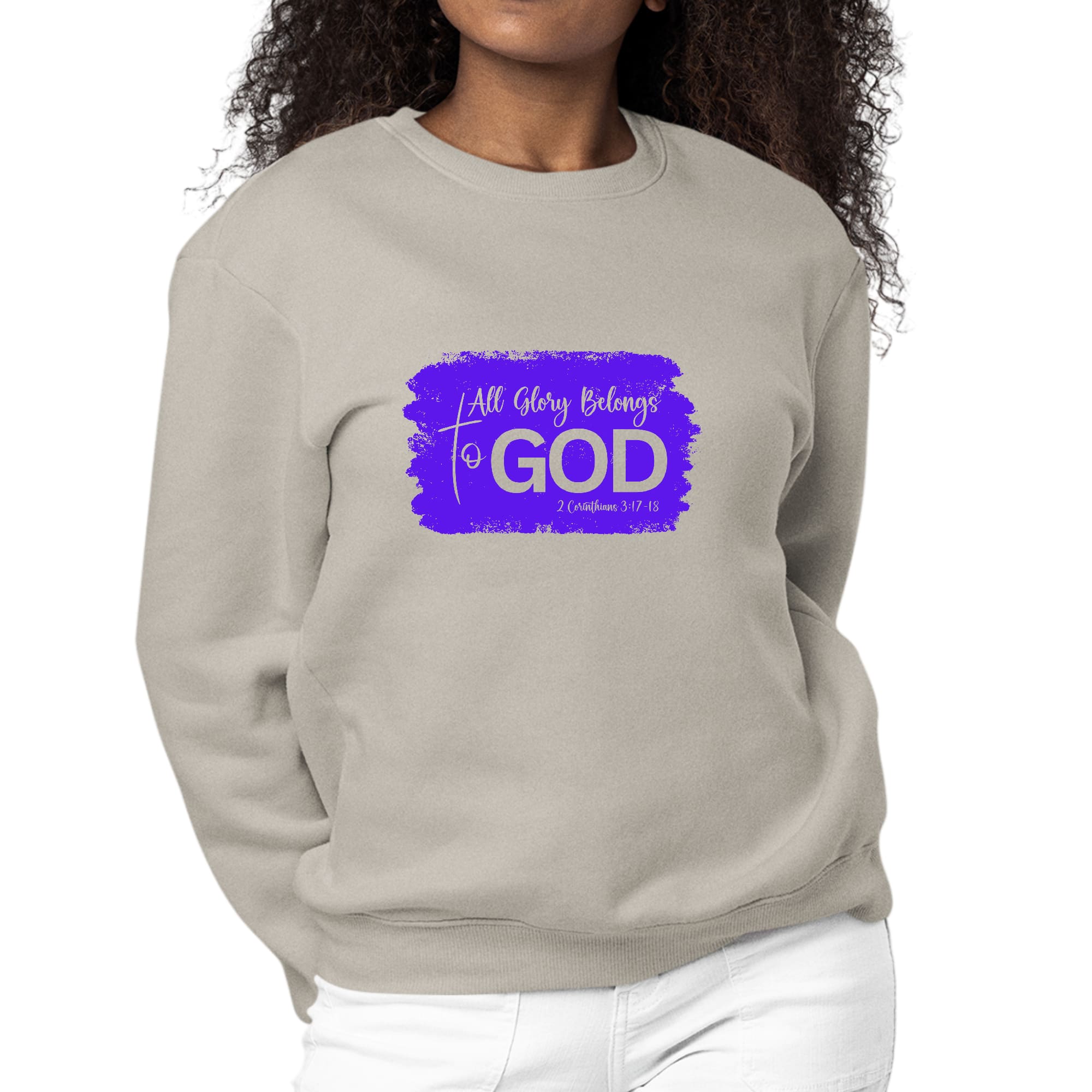 Womens Graphic Sweatshirt All Glory Belongs To God Christian-4