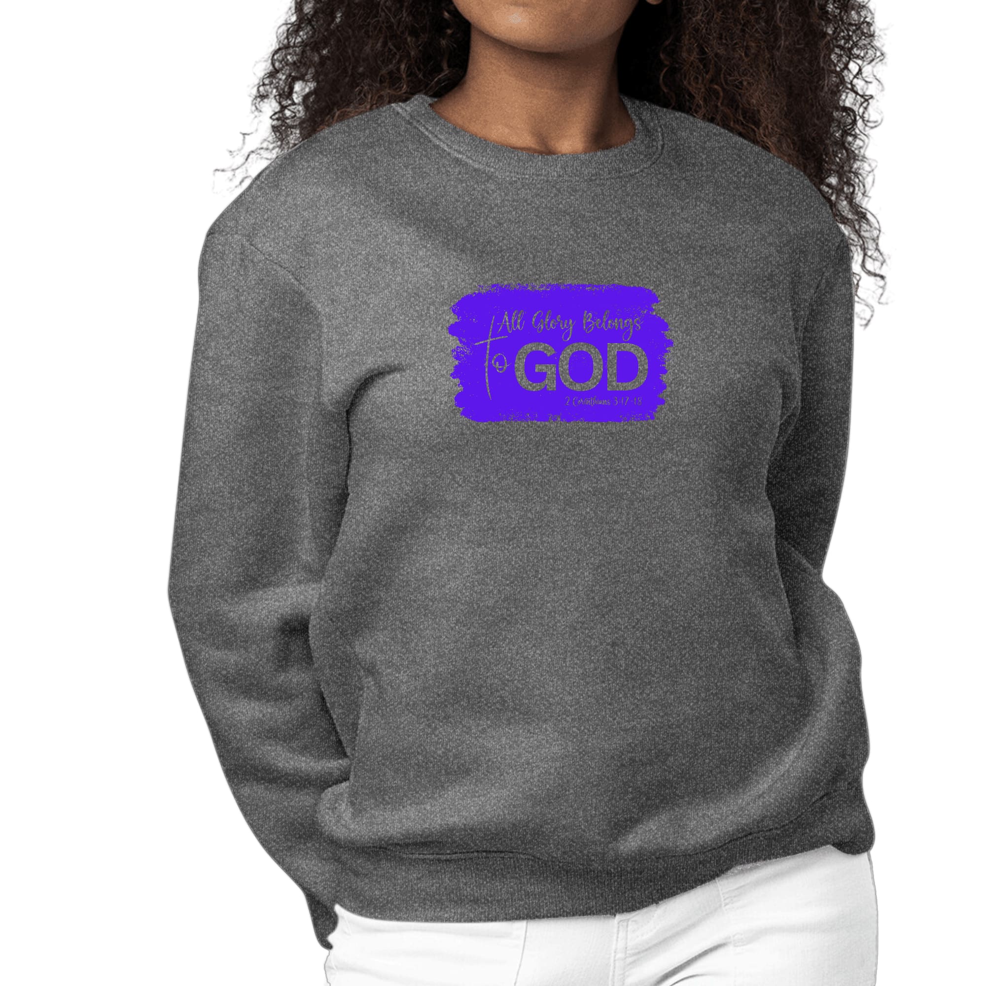 Womens Graphic Sweatshirt All Glory Belongs To God Christian-6