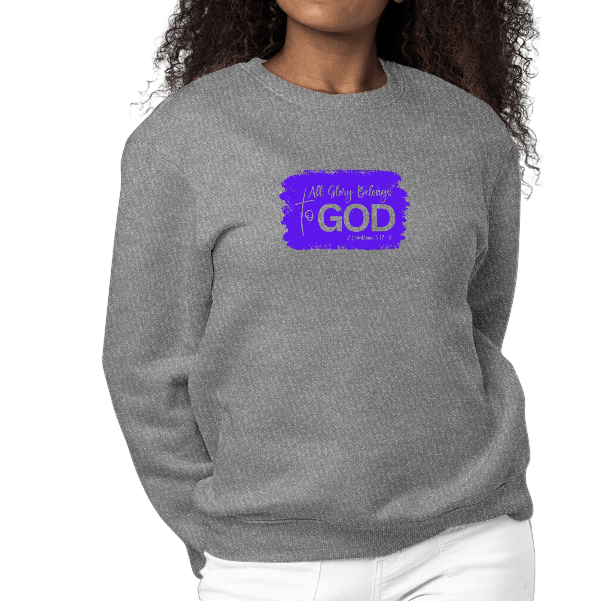 Womens Graphic Sweatshirt All Glory Belongs To God Christian-7