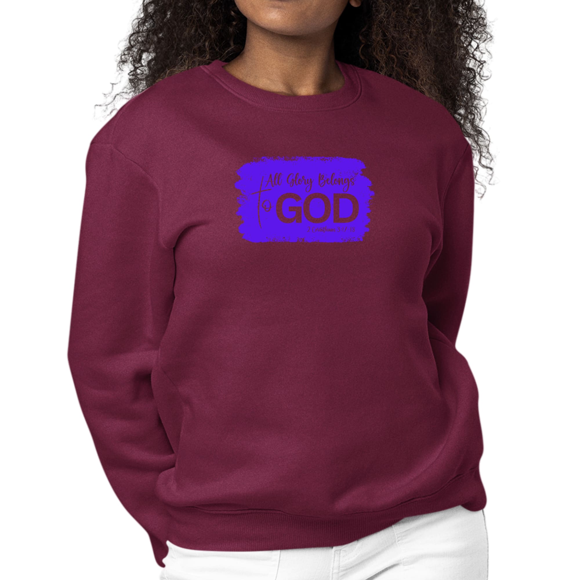 Womens Graphic Sweatshirt All Glory Belongs To God Christian-3