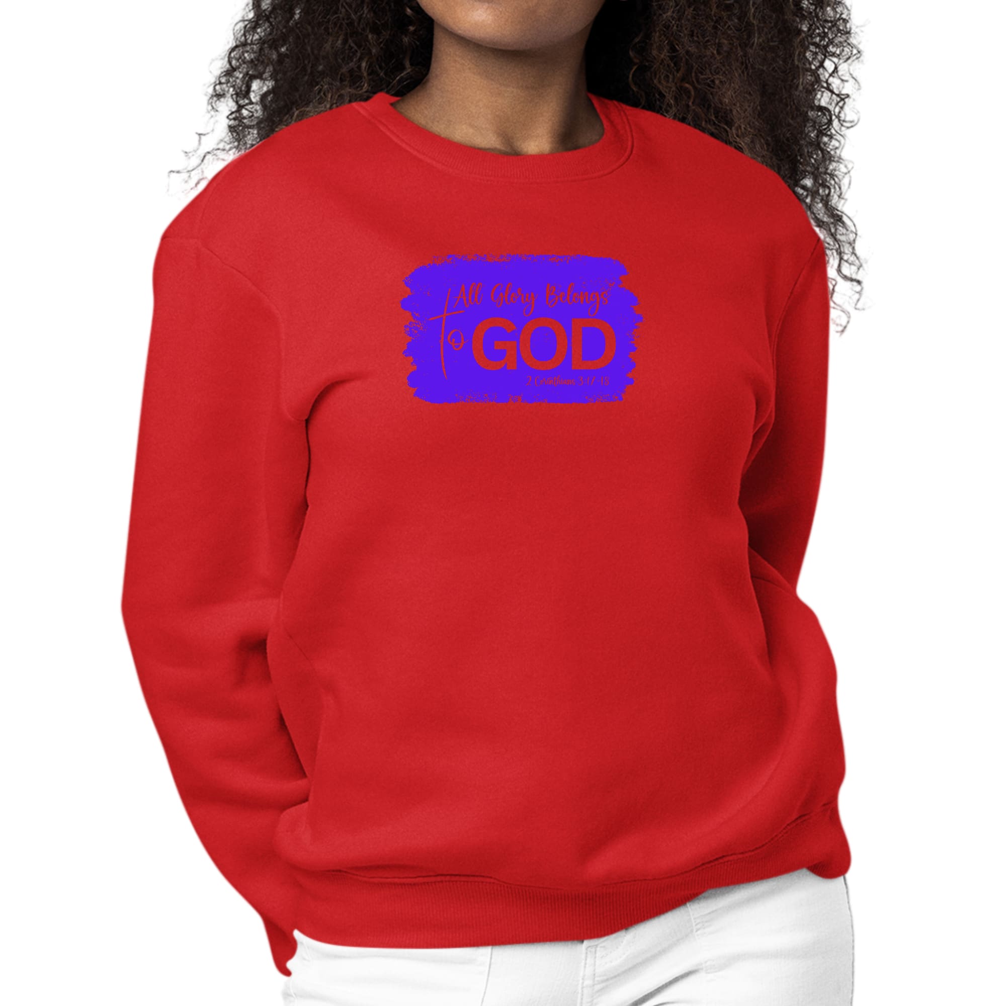 Womens Graphic Sweatshirt All Glory Belongs To God Christian-1