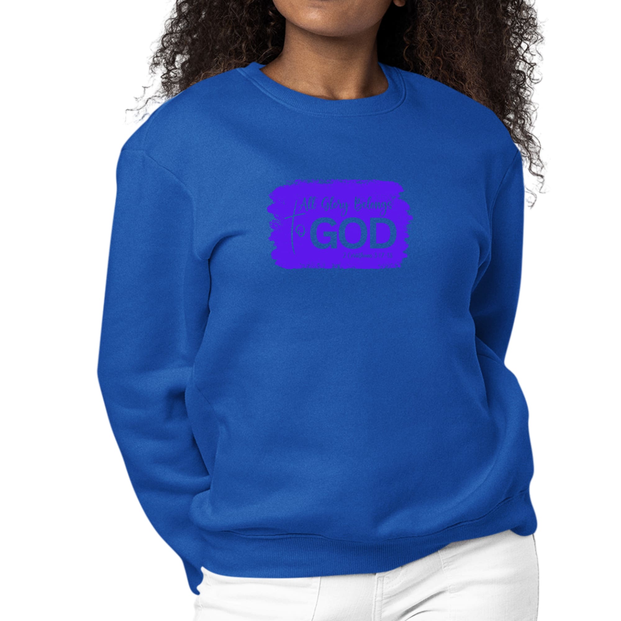 Womens Graphic Sweatshirt All Glory Belongs To God Christian-2