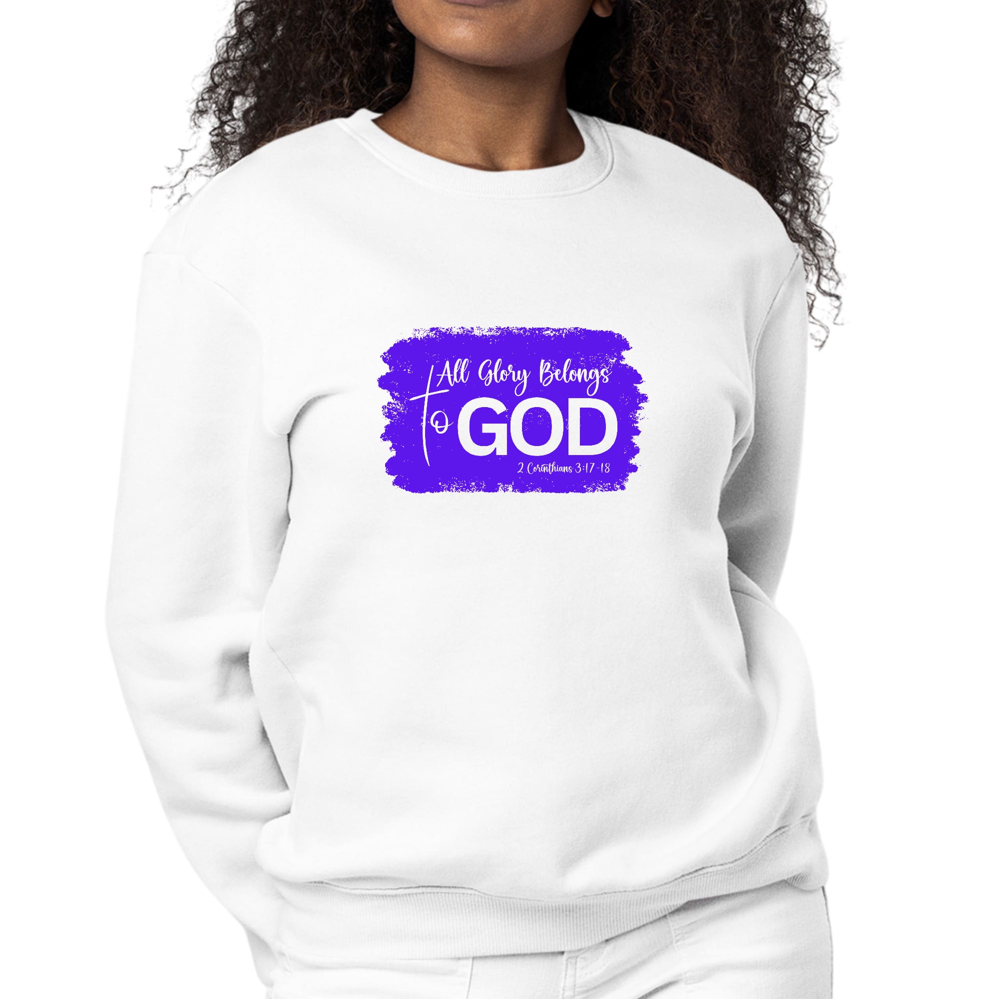 Womens Graphic Sweatshirt All Glory Belongs To God Christian-0