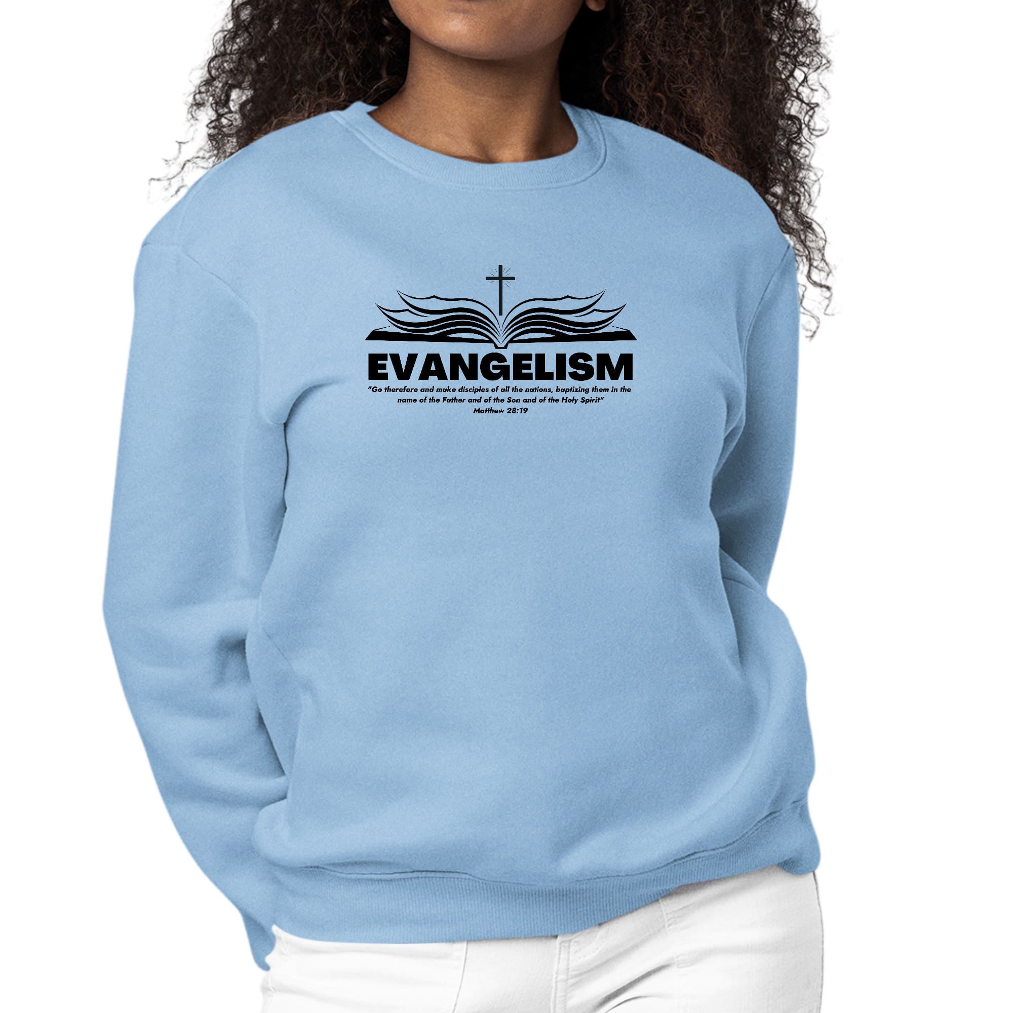 Womens Graphic Sweatshirt Evangelism - Go Therefore and Make Disciples-5