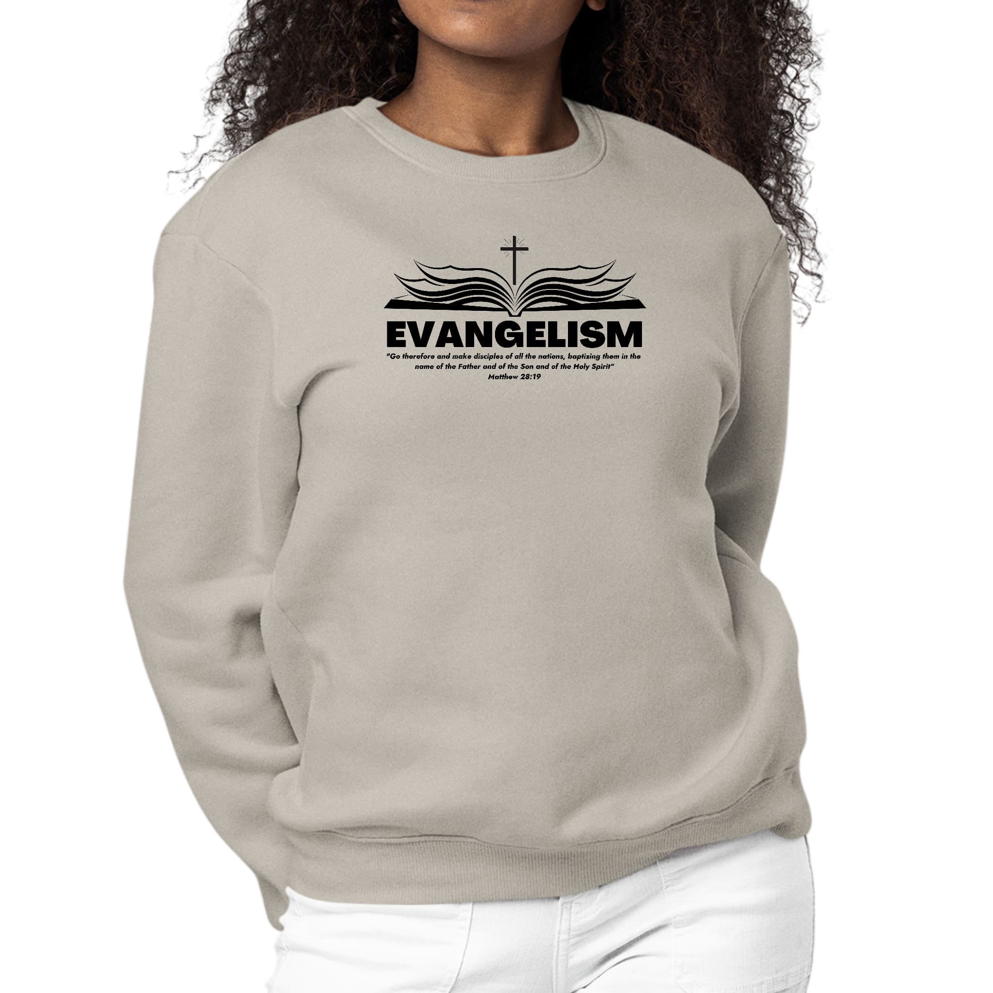 Womens Graphic Sweatshirt Evangelism - Go Therefore and Make Disciples-4