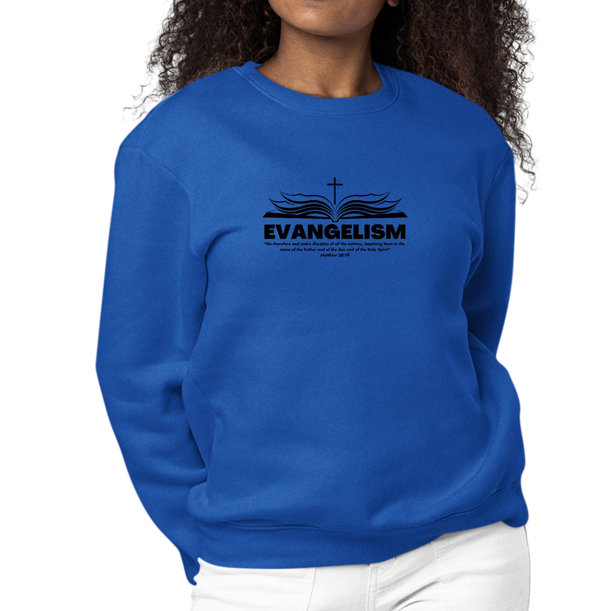 Womens Graphic Sweatshirt Evangelism - Go Therefore and Make Disciples-2