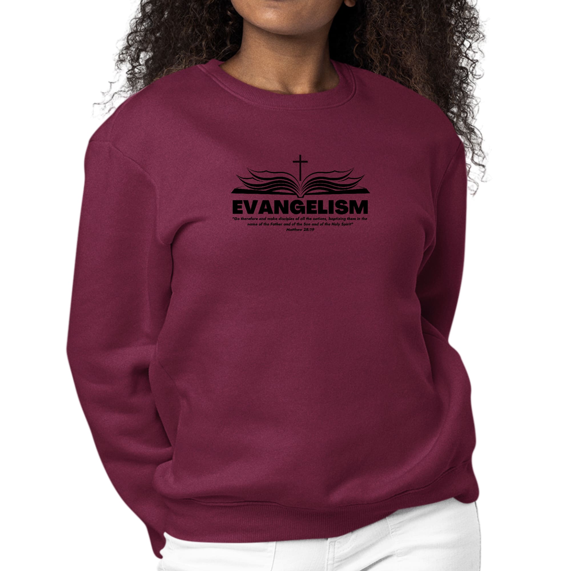 Womens Graphic Sweatshirt Evangelism - Go Therefore and Make Disciples-3