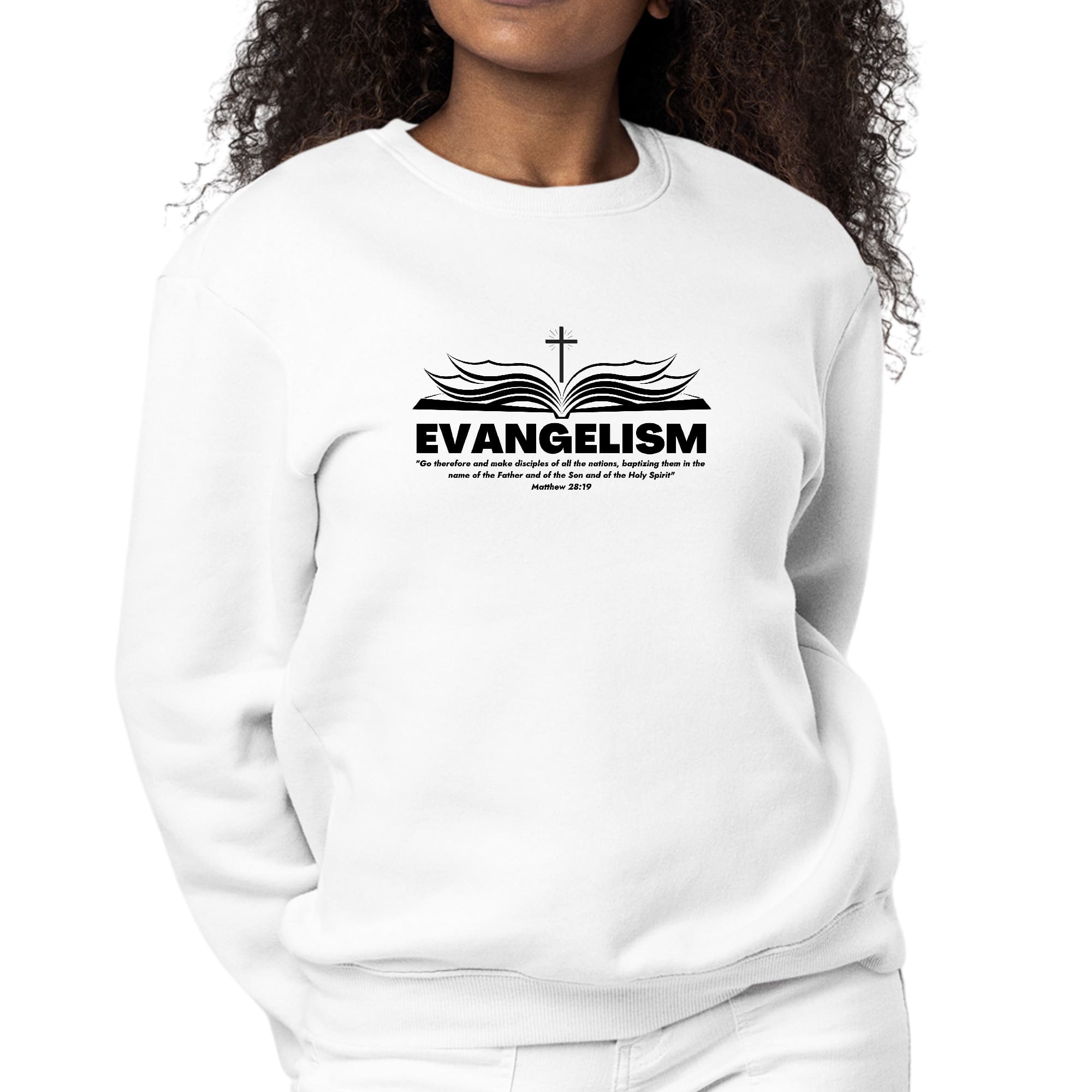 Womens Graphic Sweatshirt Evangelism - Go Therefore and Make Disciples-0