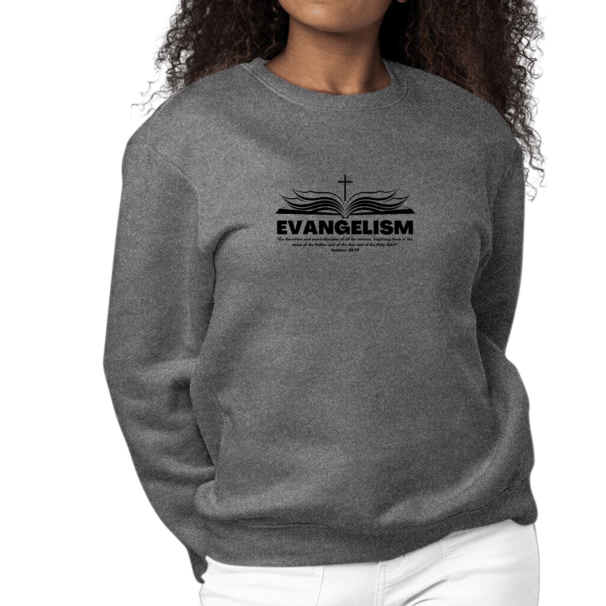 Womens Graphic Sweatshirt Evangelism - Go Therefore and Make Disciples-6