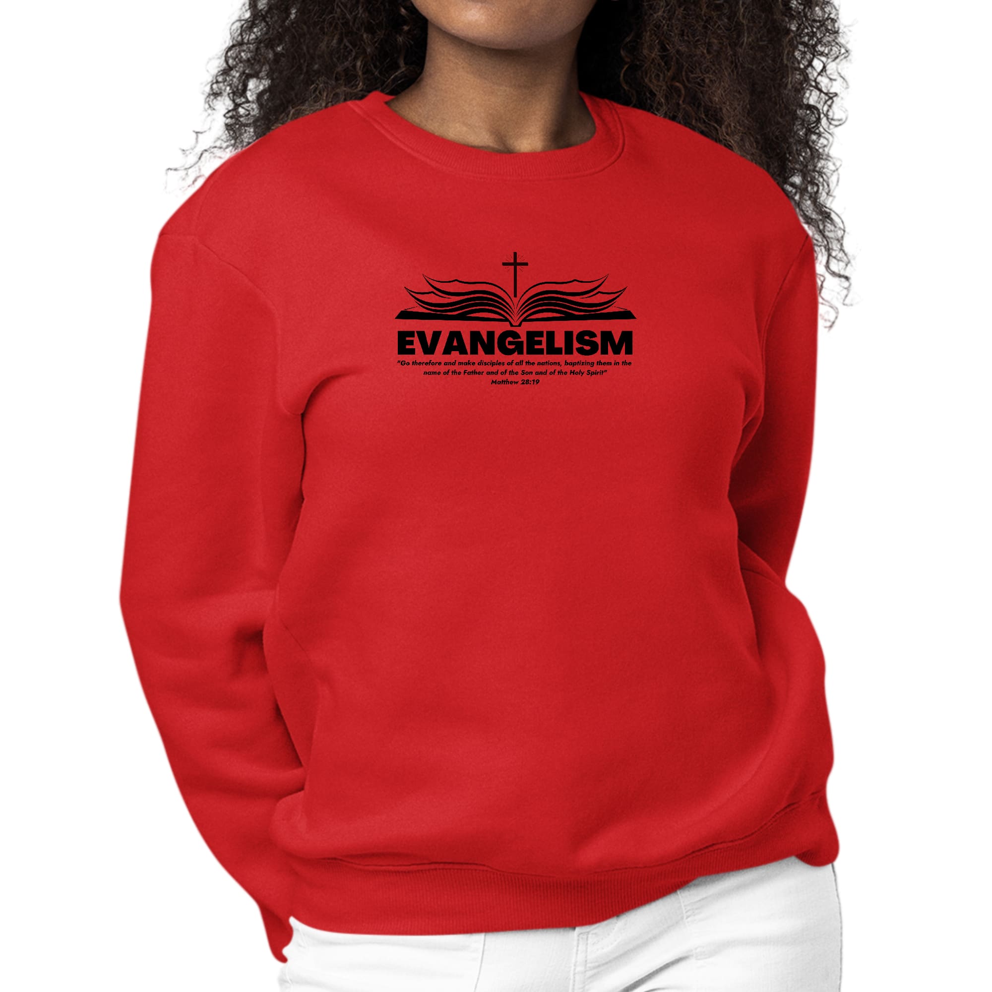 Womens Graphic Sweatshirt Evangelism - Go Therefore and Make Disciples-1