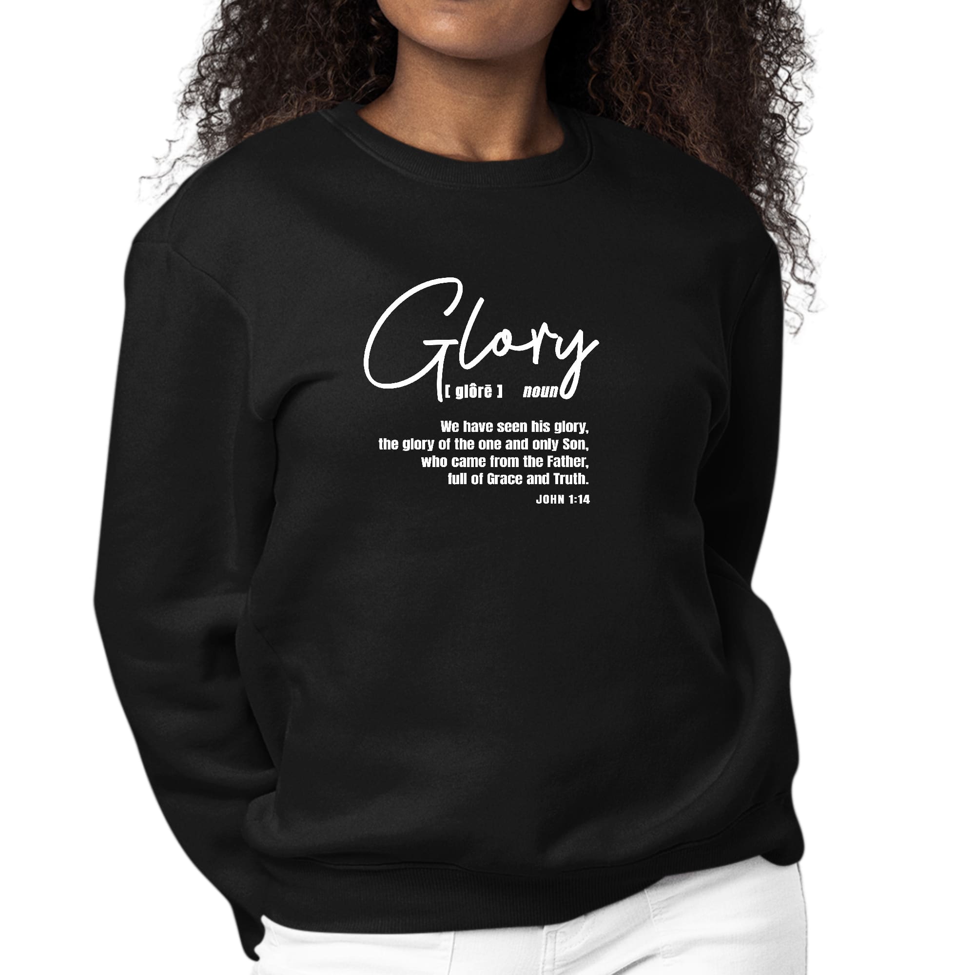 Womens Graphic Sweatshirt Glory - Christian Inspiration-0