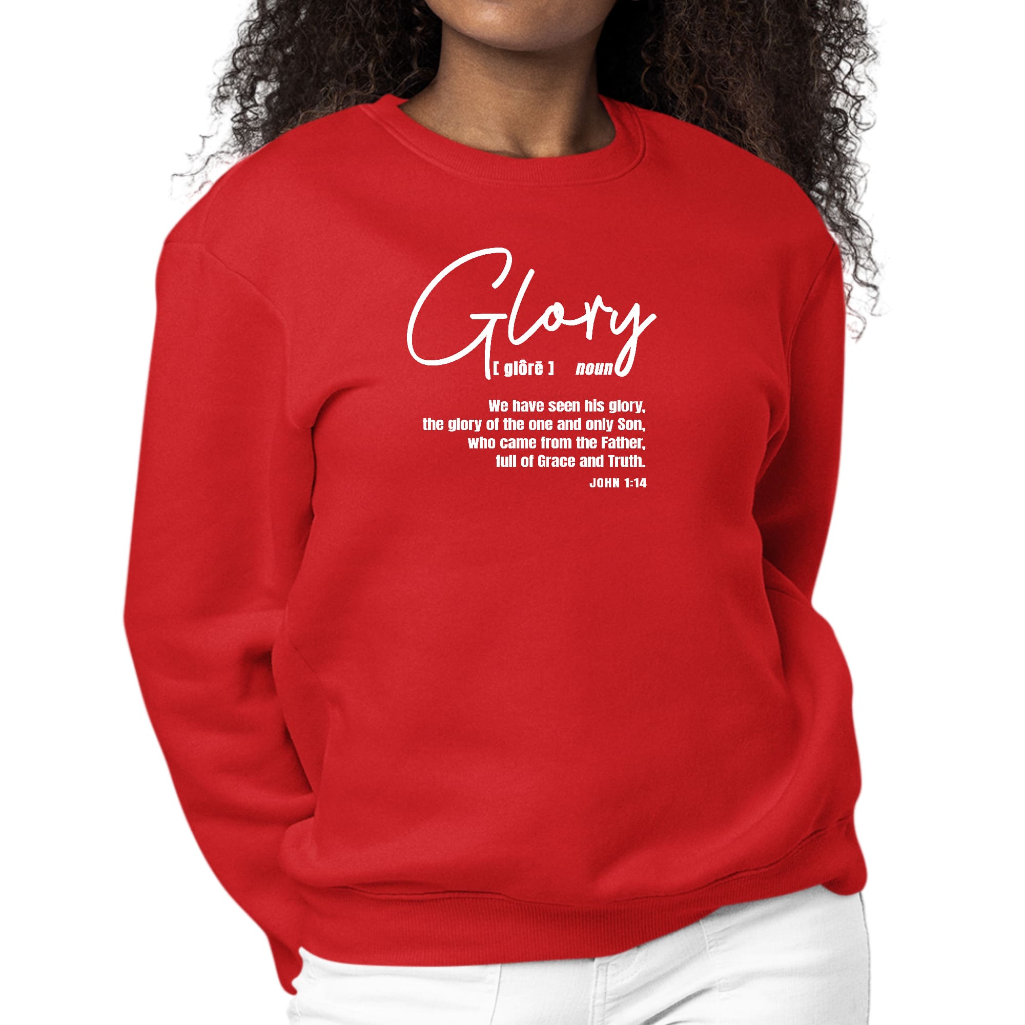 Womens Graphic Sweatshirt Glory - Christian Inspiration-1