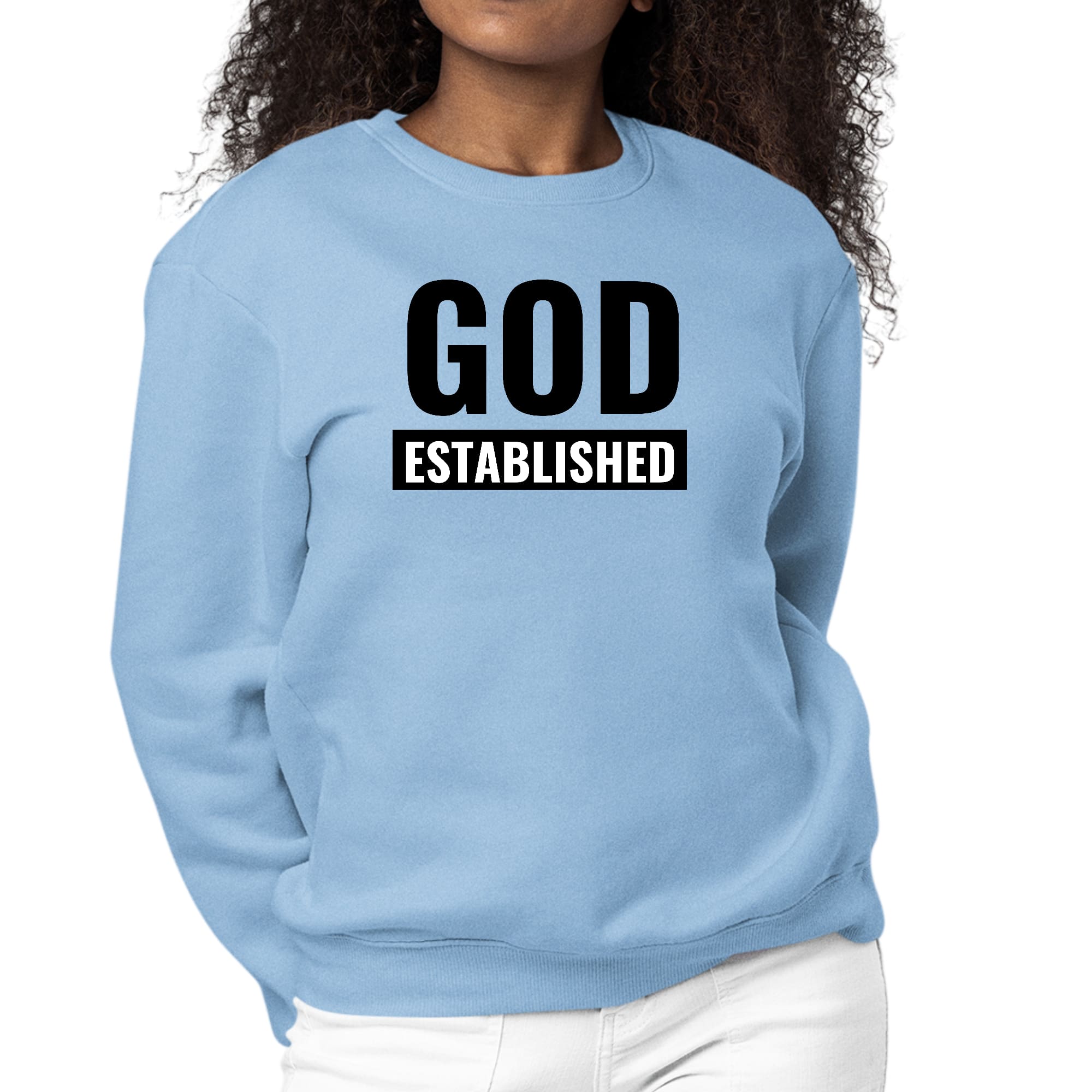 Womens Graphic Sweatshirt God Established-5