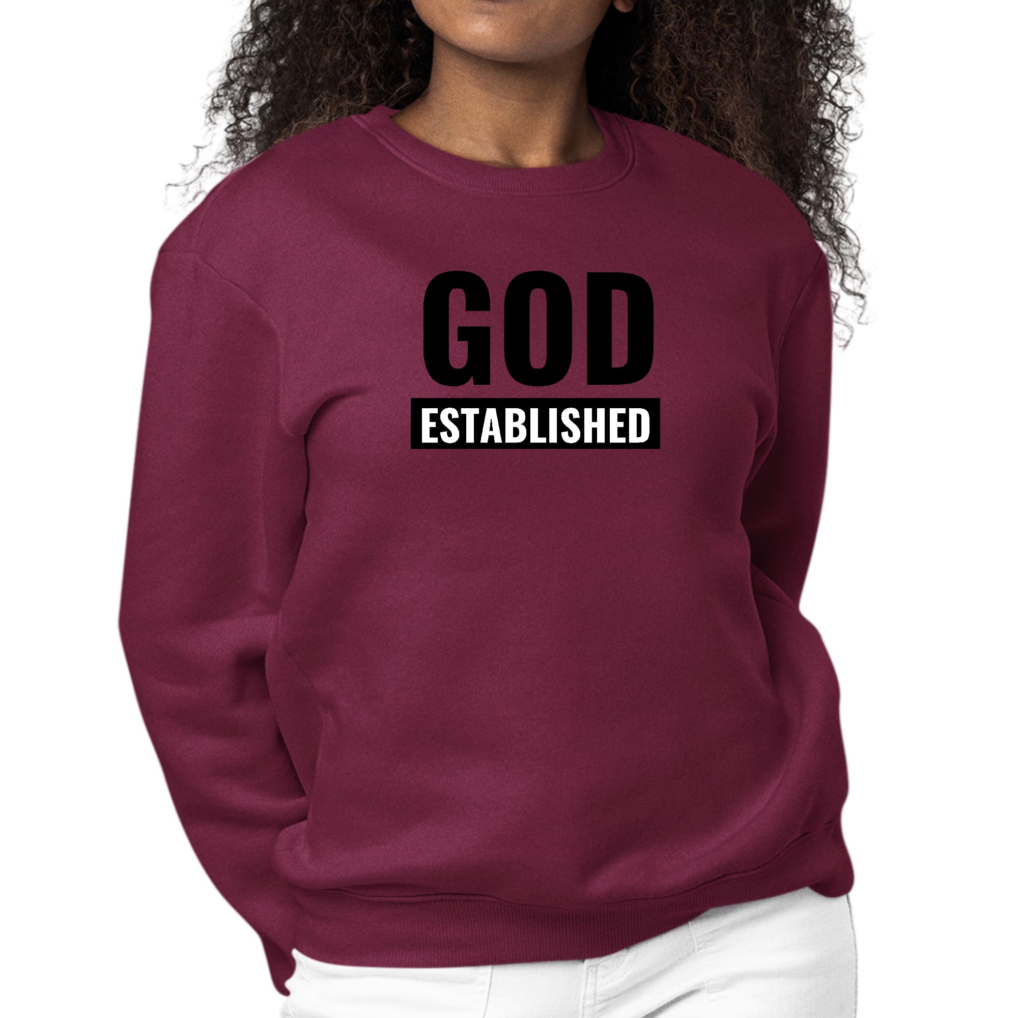 Womens Graphic Sweatshirt God Established-3