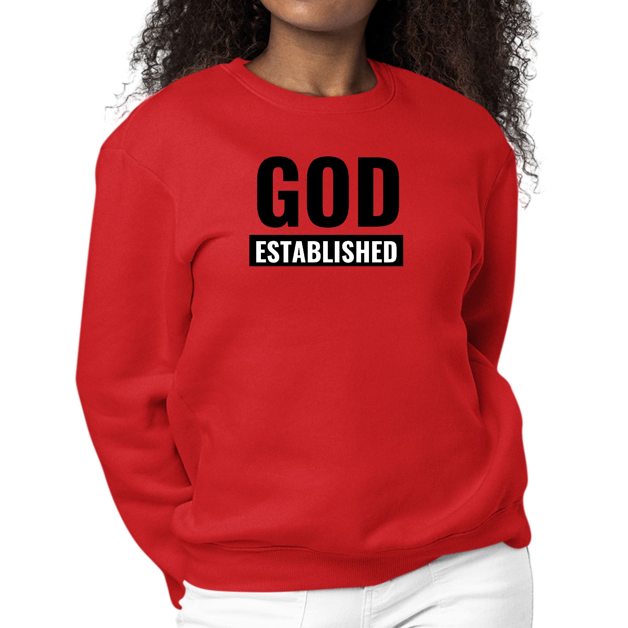 Womens Graphic Sweatshirt God Established-1