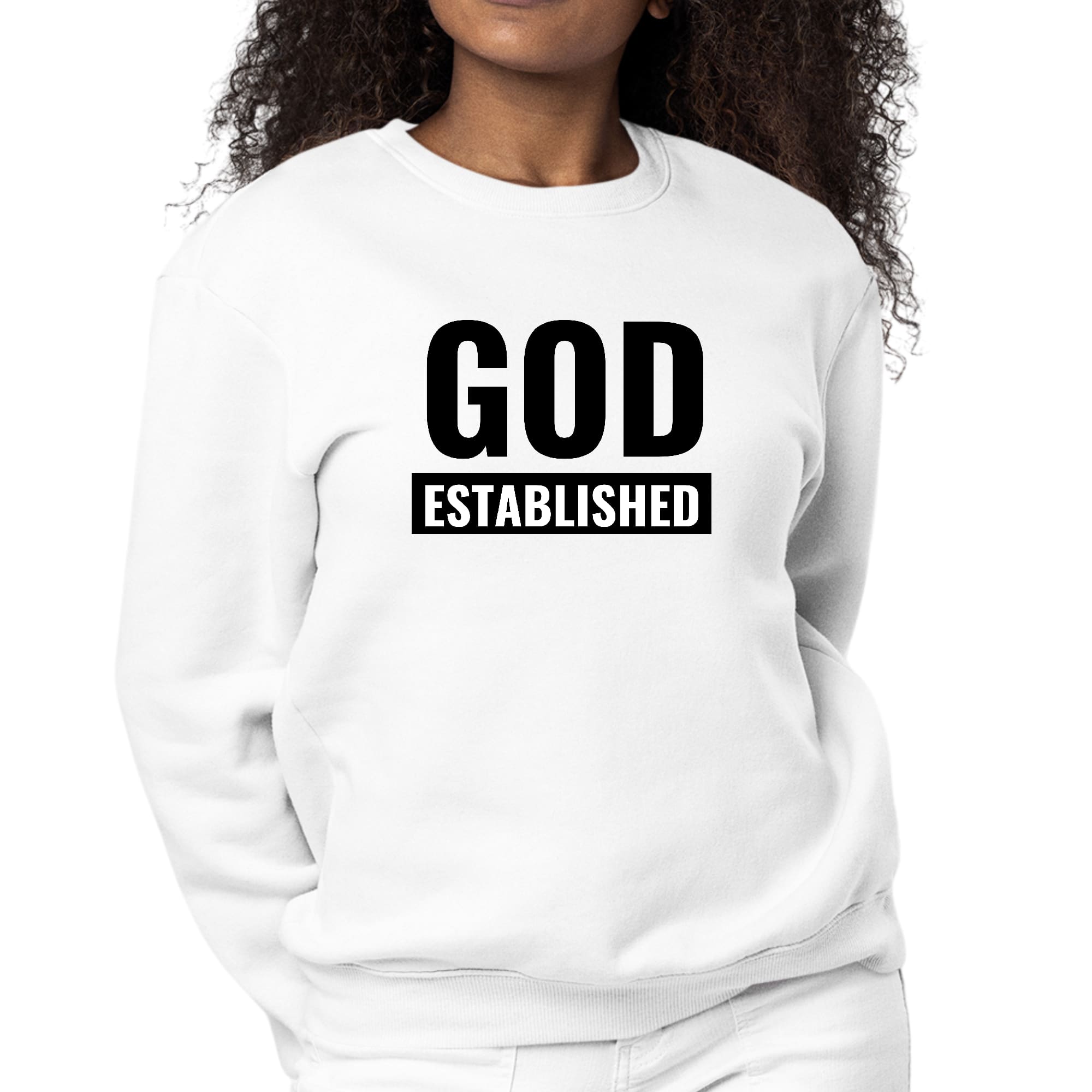 Womens Graphic Sweatshirt God Established-0