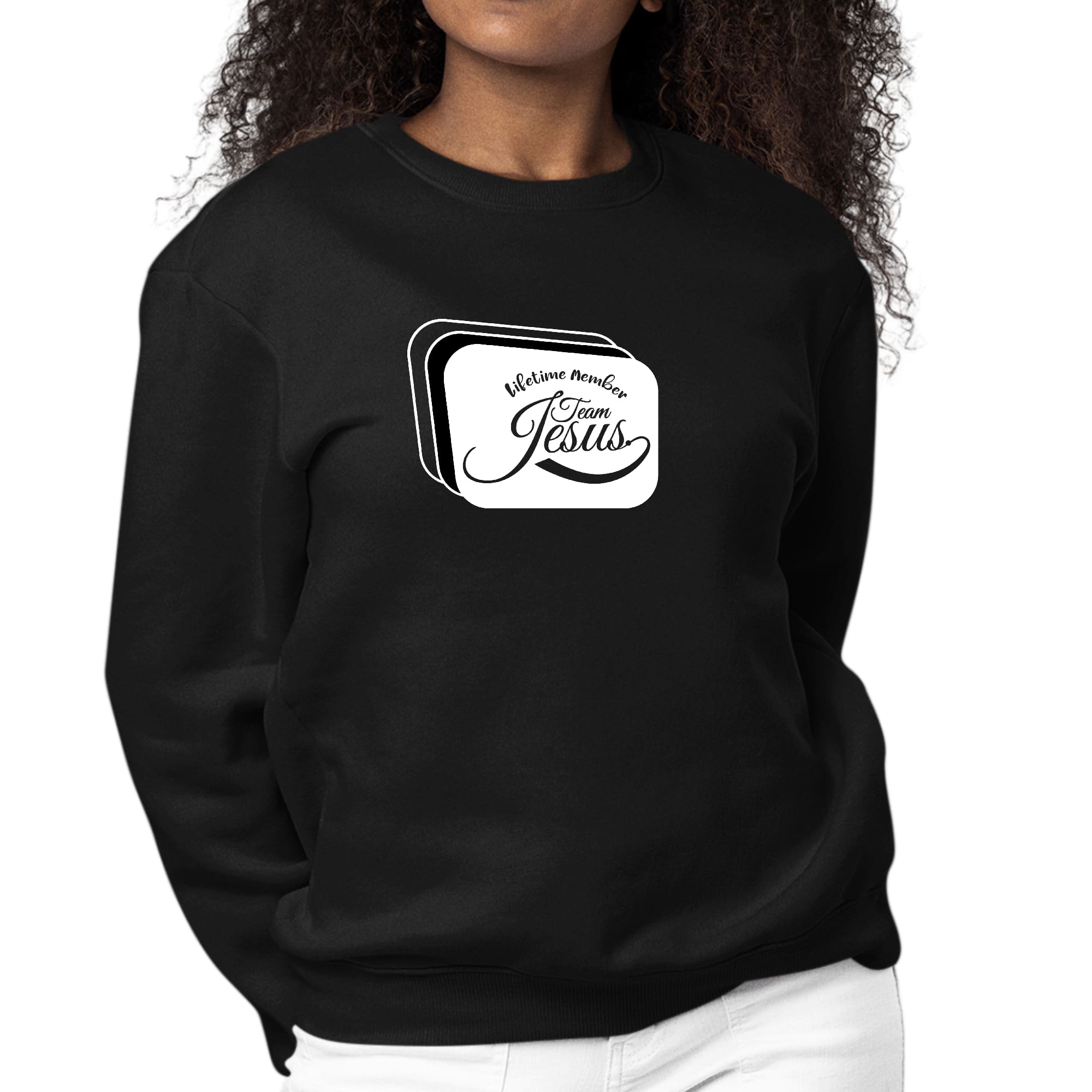 Womens Graphic Sweatshirt Lifetime Member Team Jesus-0