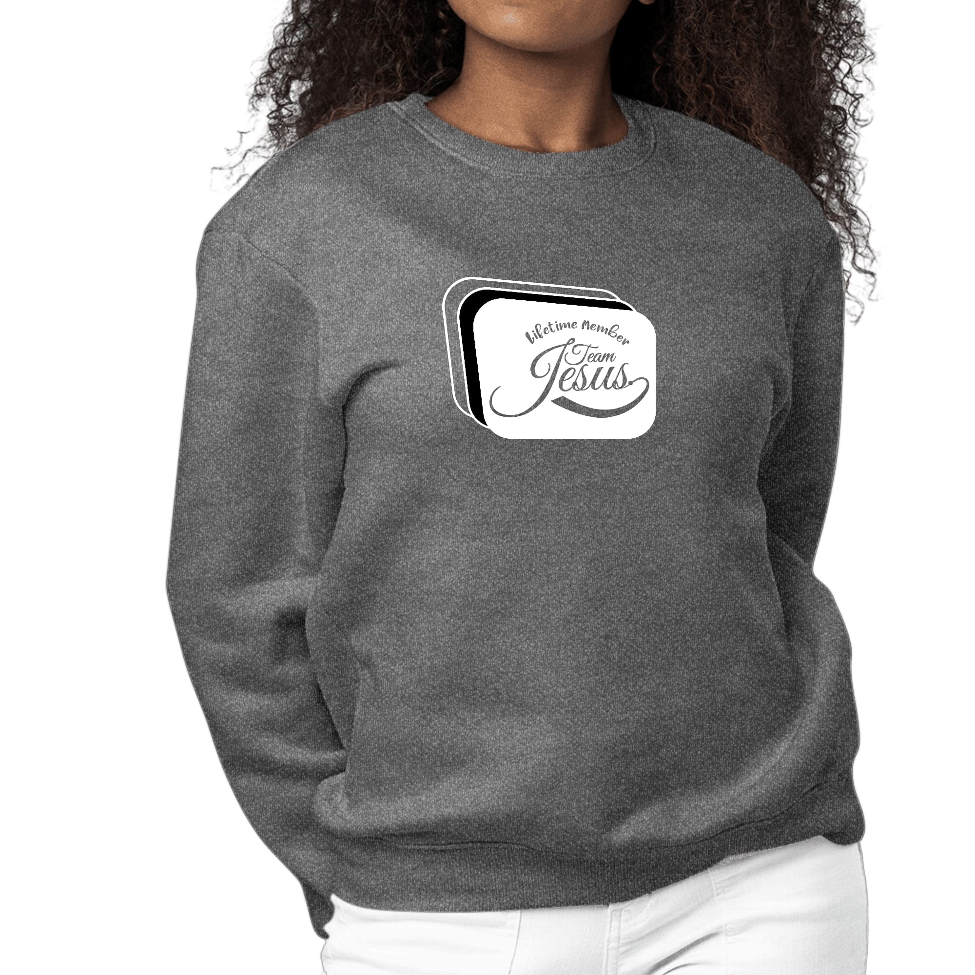 Womens Graphic Sweatshirt Lifetime Member Team Jesus-6