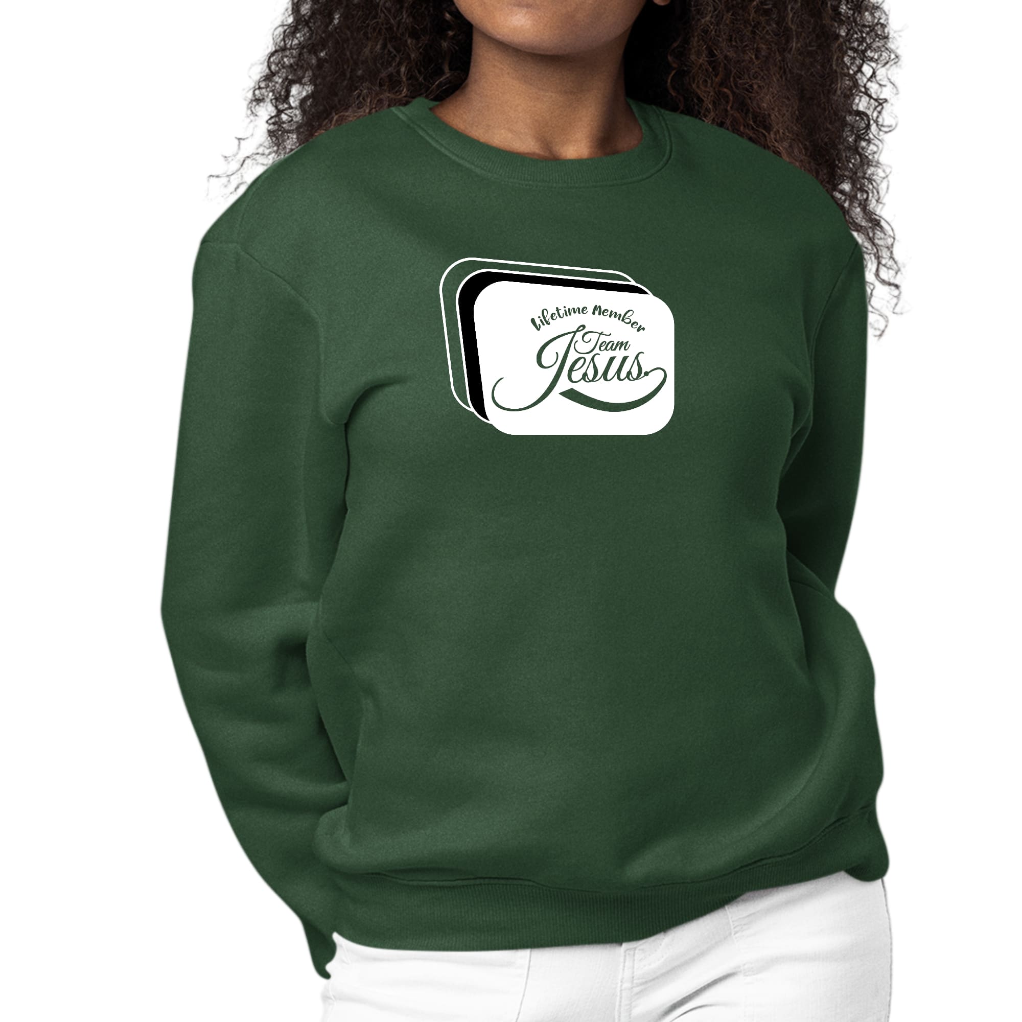 Womens Graphic Sweatshirt Lifetime Member Team Jesus-4