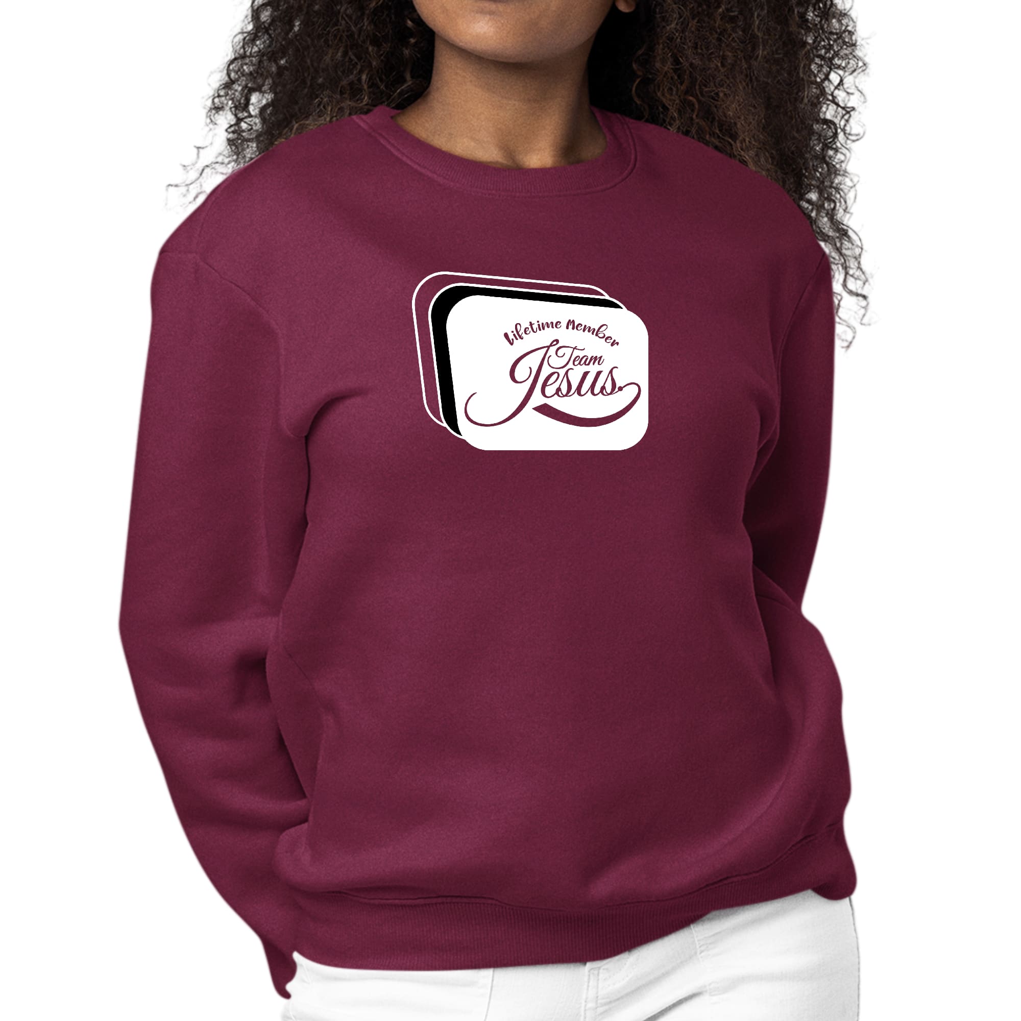 Womens Graphic Sweatshirt Lifetime Member Team Jesus-5