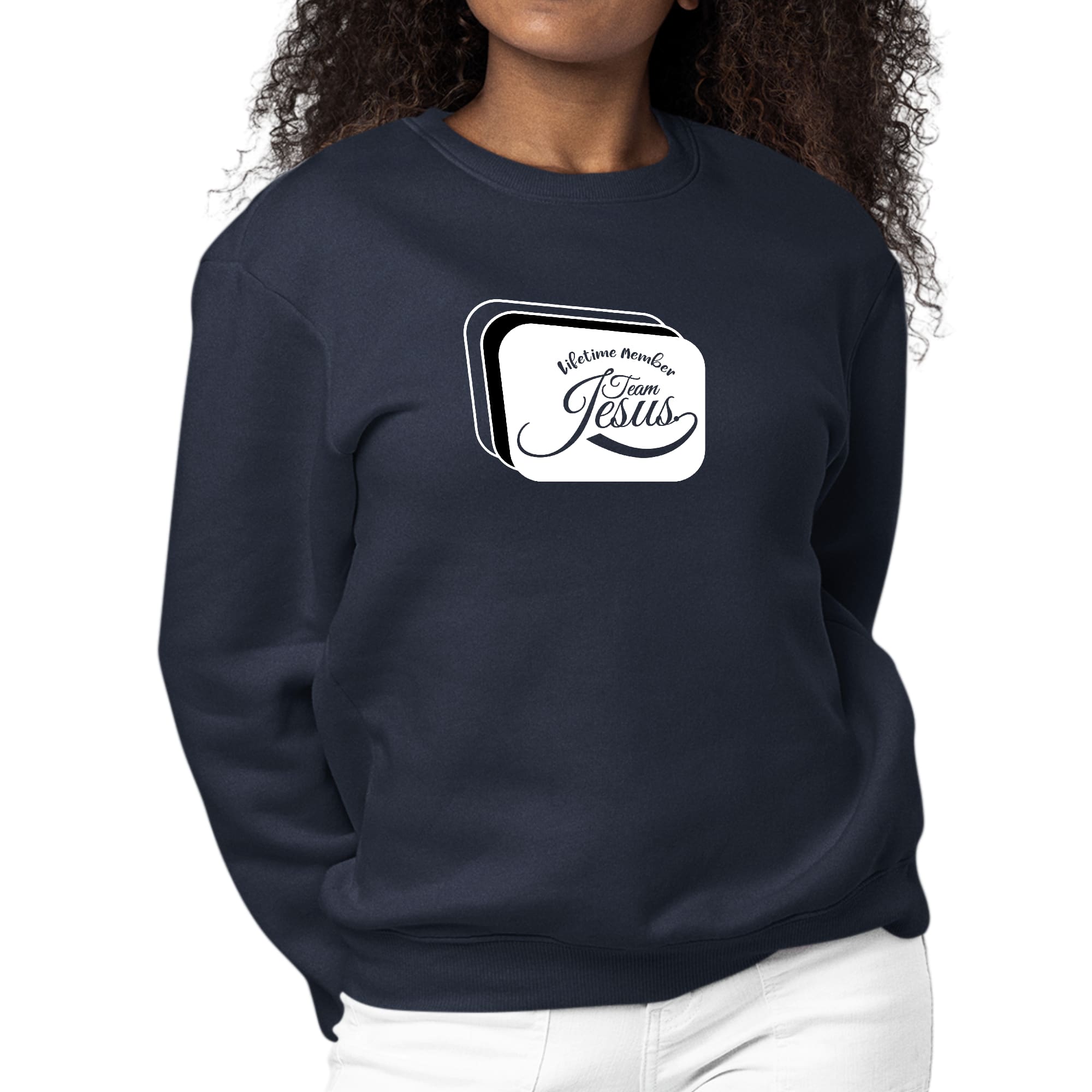 Womens Graphic Sweatshirt Lifetime Member Team Jesus-2