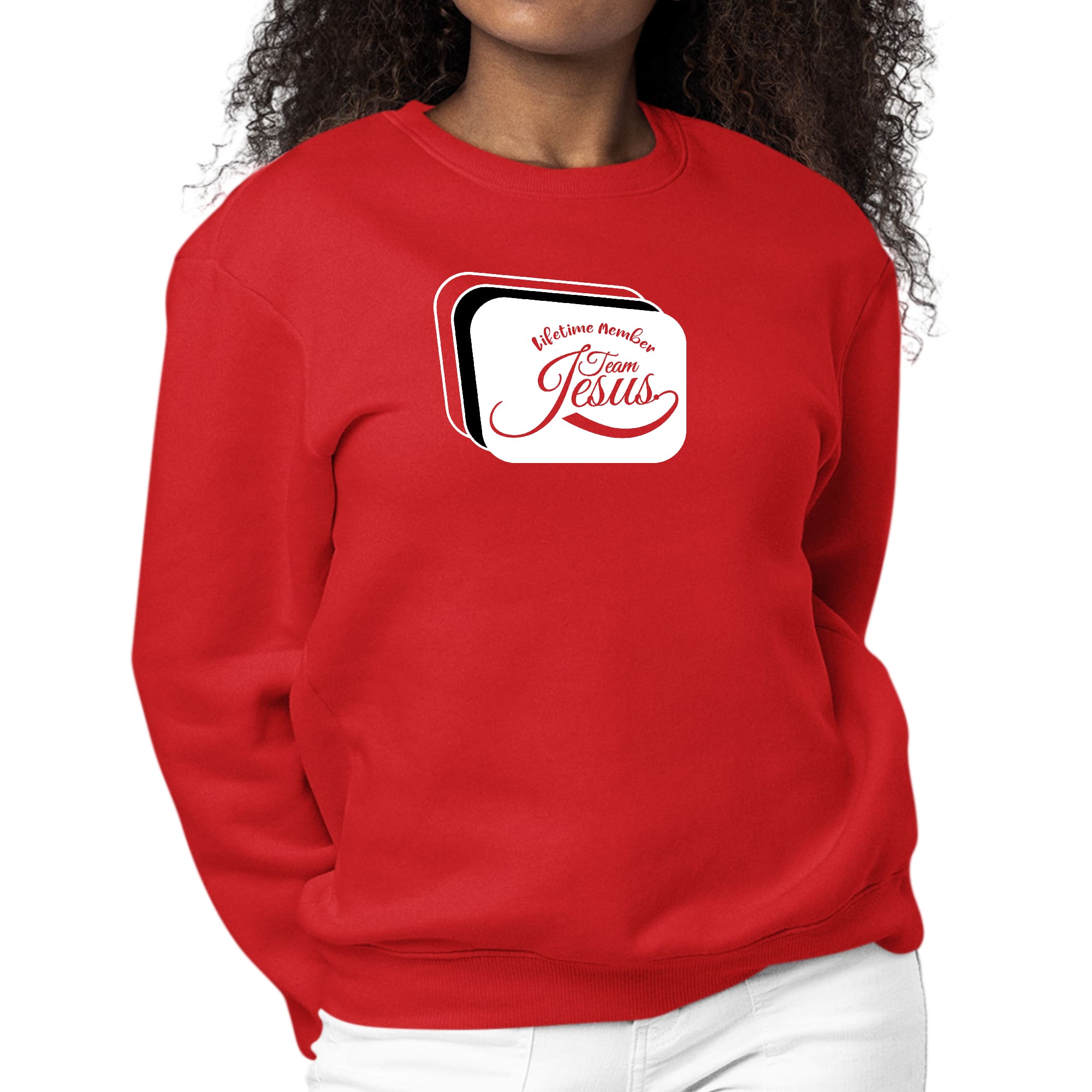 Womens Graphic Sweatshirt Lifetime Member Team Jesus-1