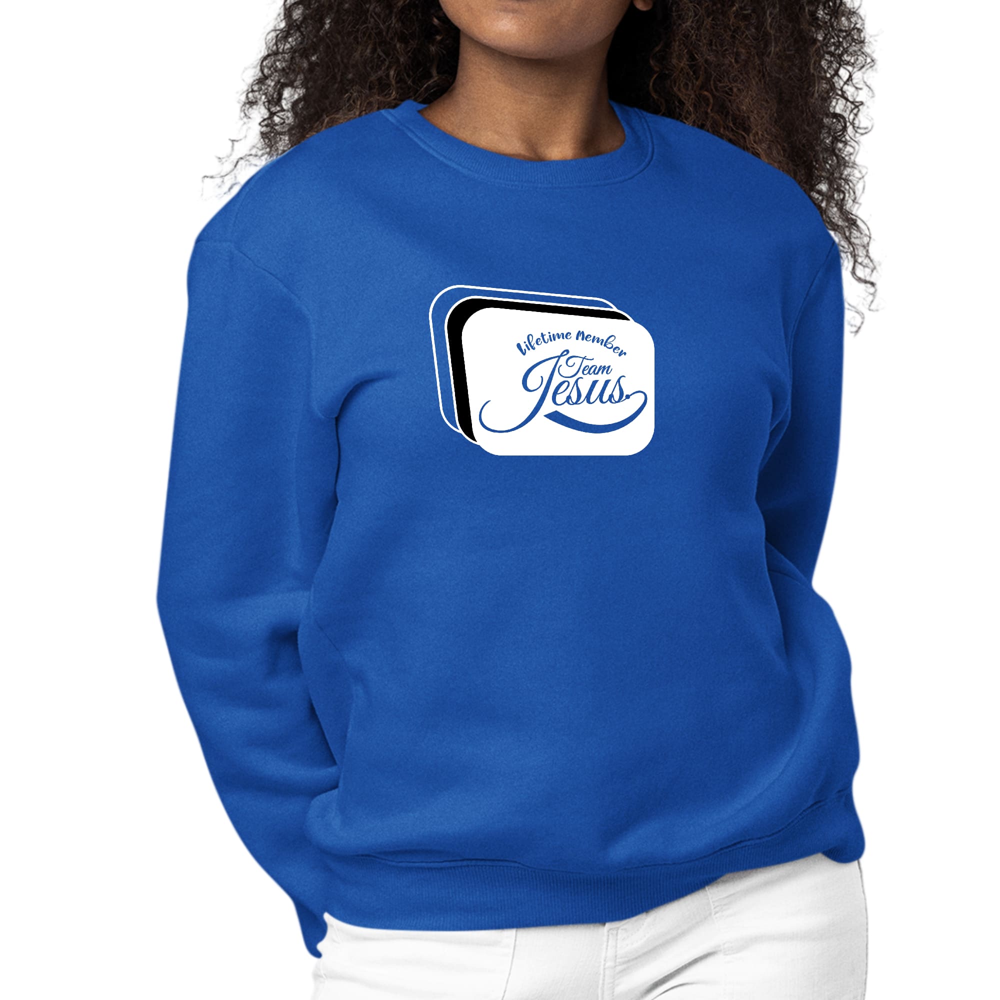 Womens Graphic Sweatshirt Lifetime Member Team Jesus-3