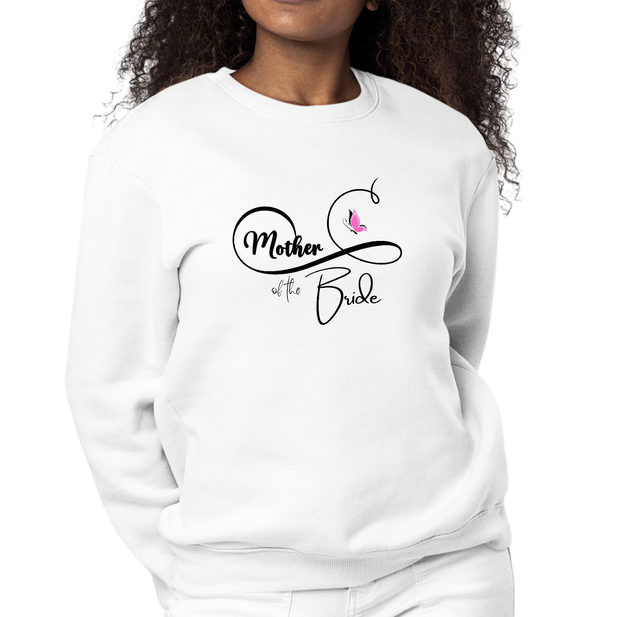 Womens Graphic Sweatshirt Mother of the Bride - Wedding Bridal Pink-0