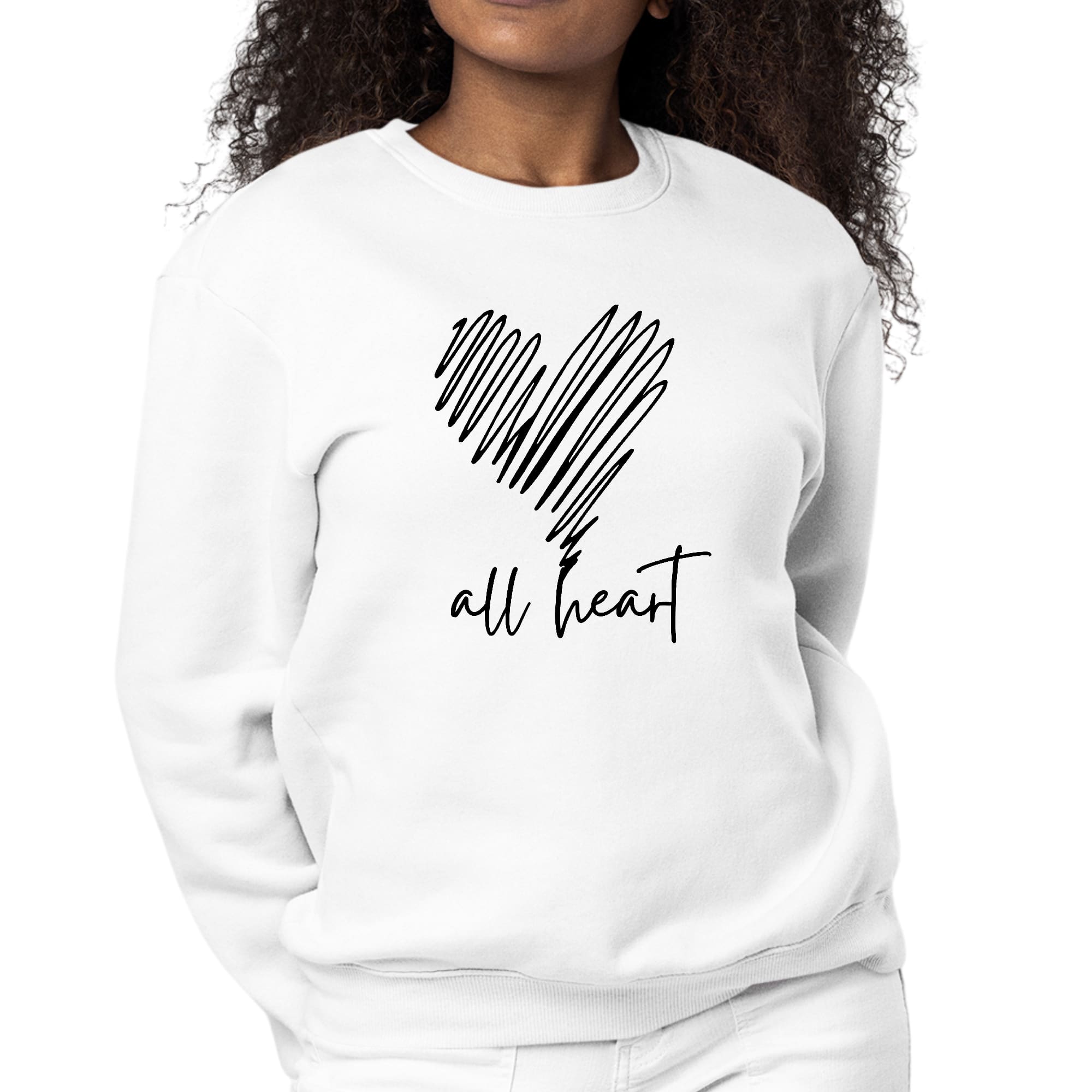 Womens Graphic Sweatshirt Say it Soul, All Heart Line Art-0