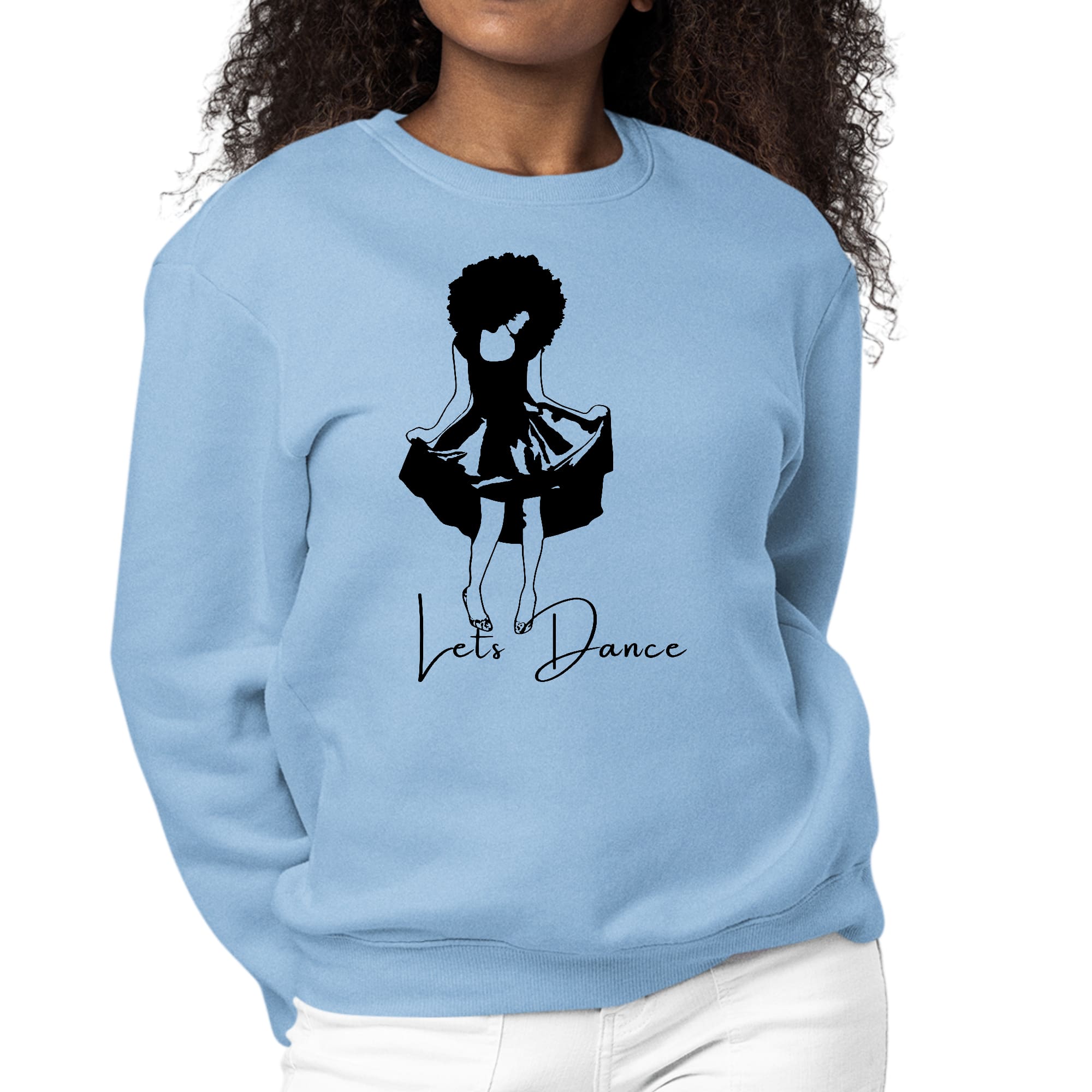 Womens Graphic Sweatshirt Say it Soul, Lets Dance Black Line Art Print-5