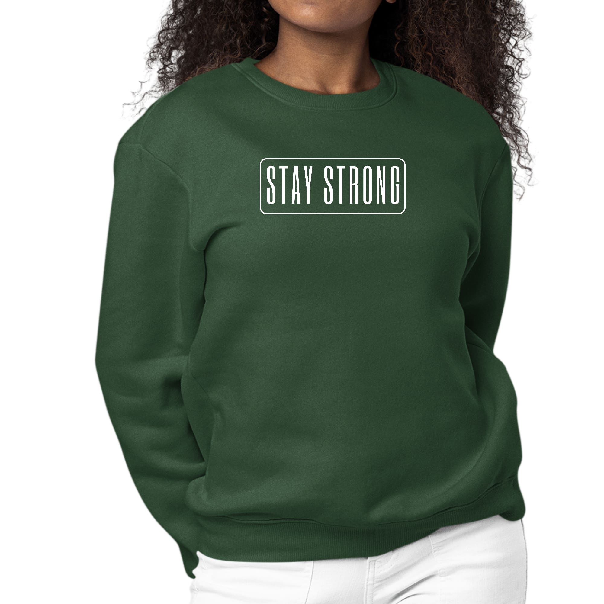 Womens Graphic Sweatshirt Stay Strong Print-4