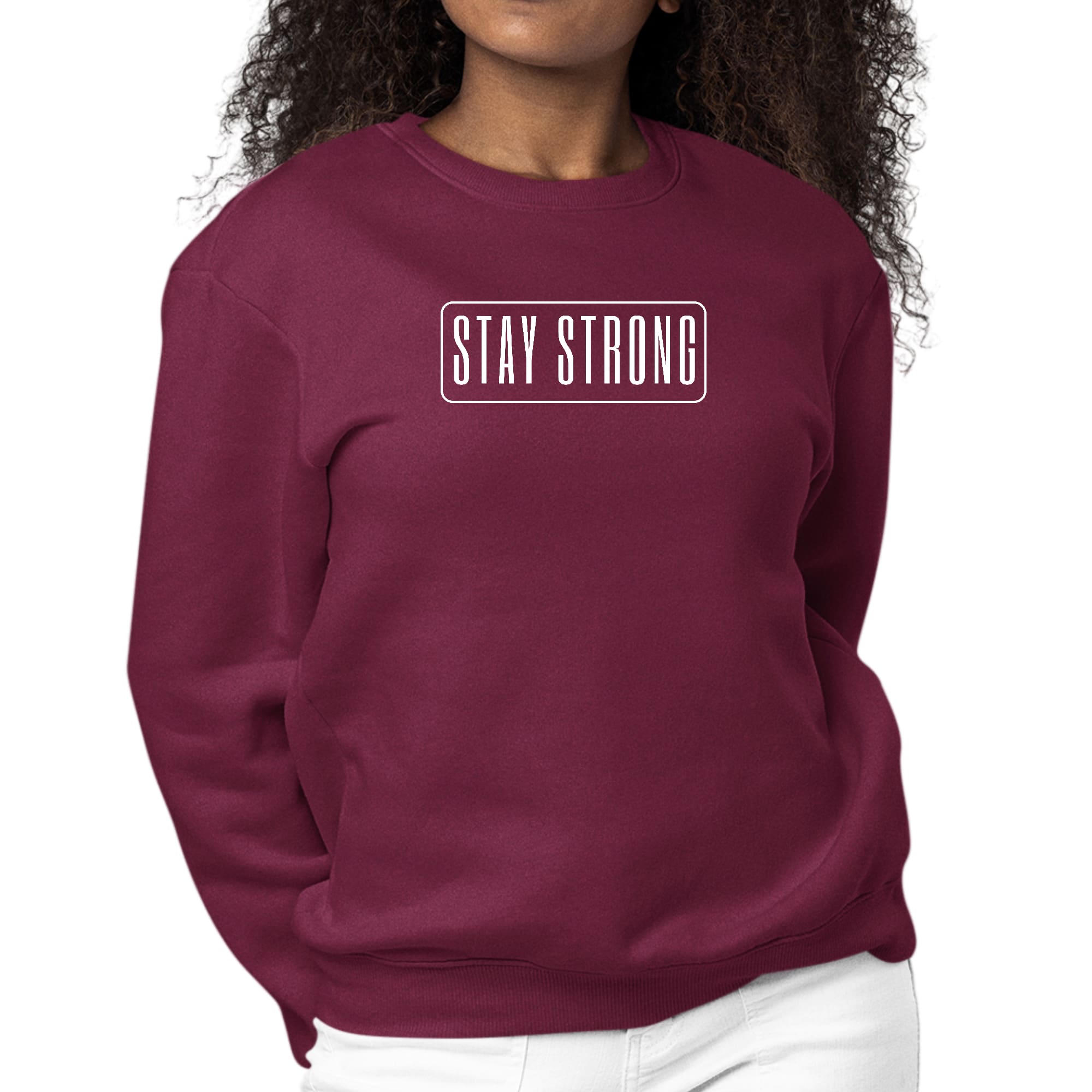 Womens Graphic Sweatshirt Stay Strong Print-5