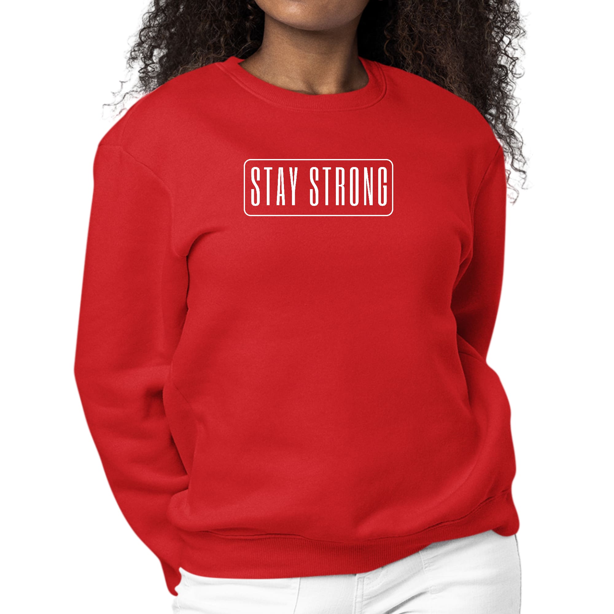 Womens Graphic Sweatshirt Stay Strong Print-1