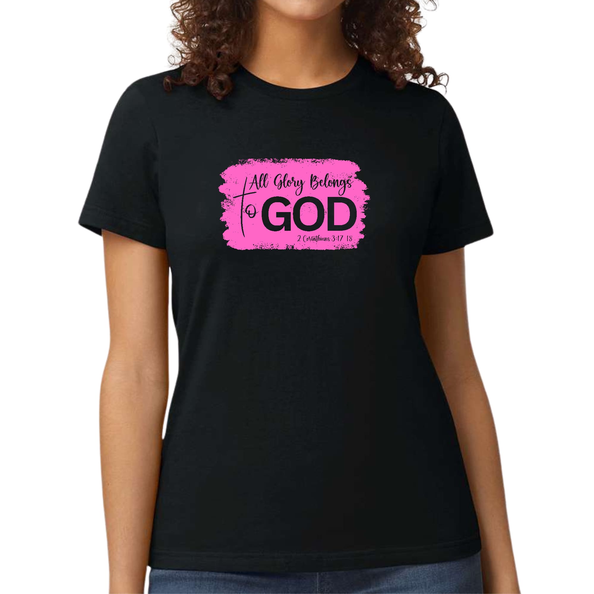 Womens Graphic T-shirt, All Glory Belongs to God Christian-0