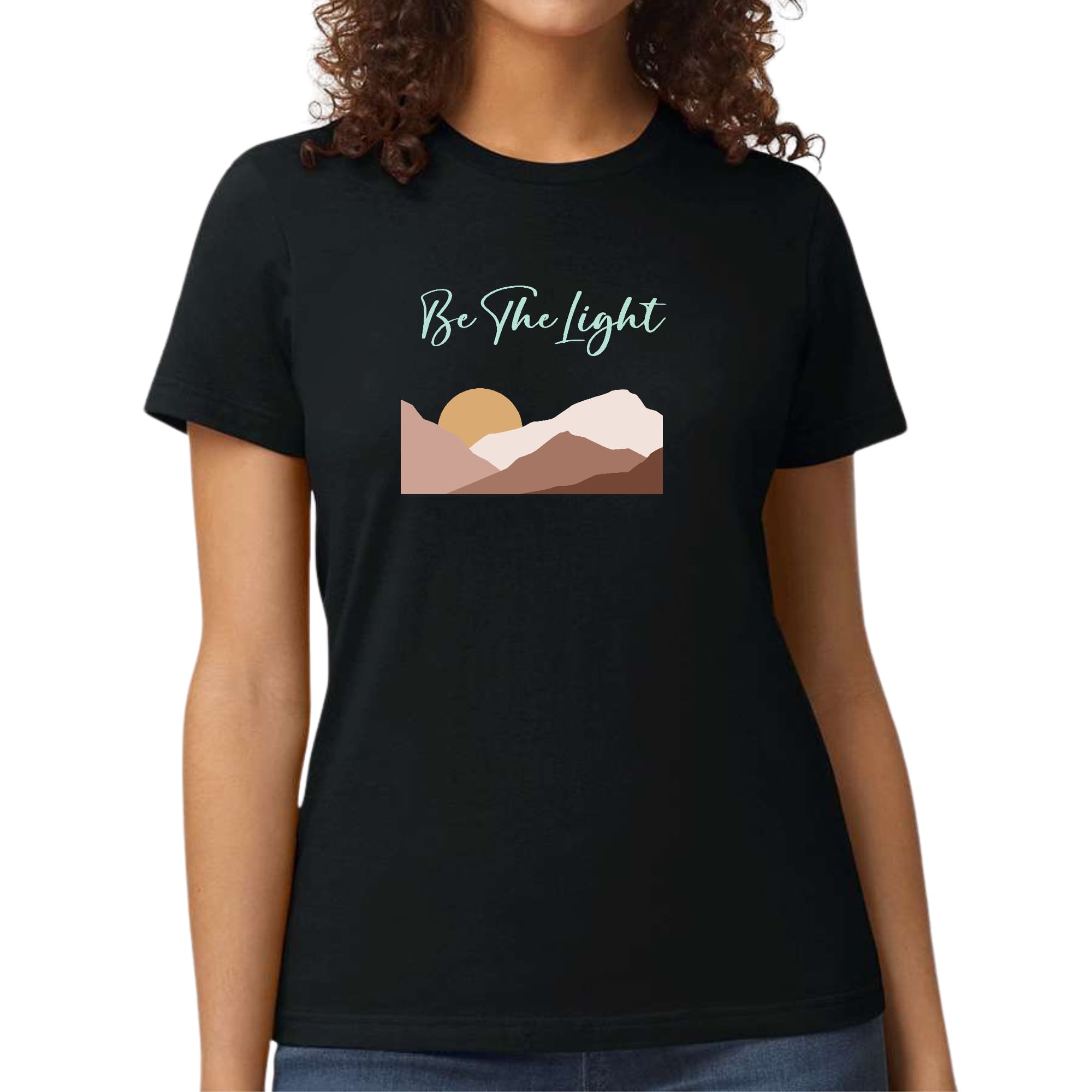 Womens Graphic T-shirt Say it Soul, be the Light Illustration-0