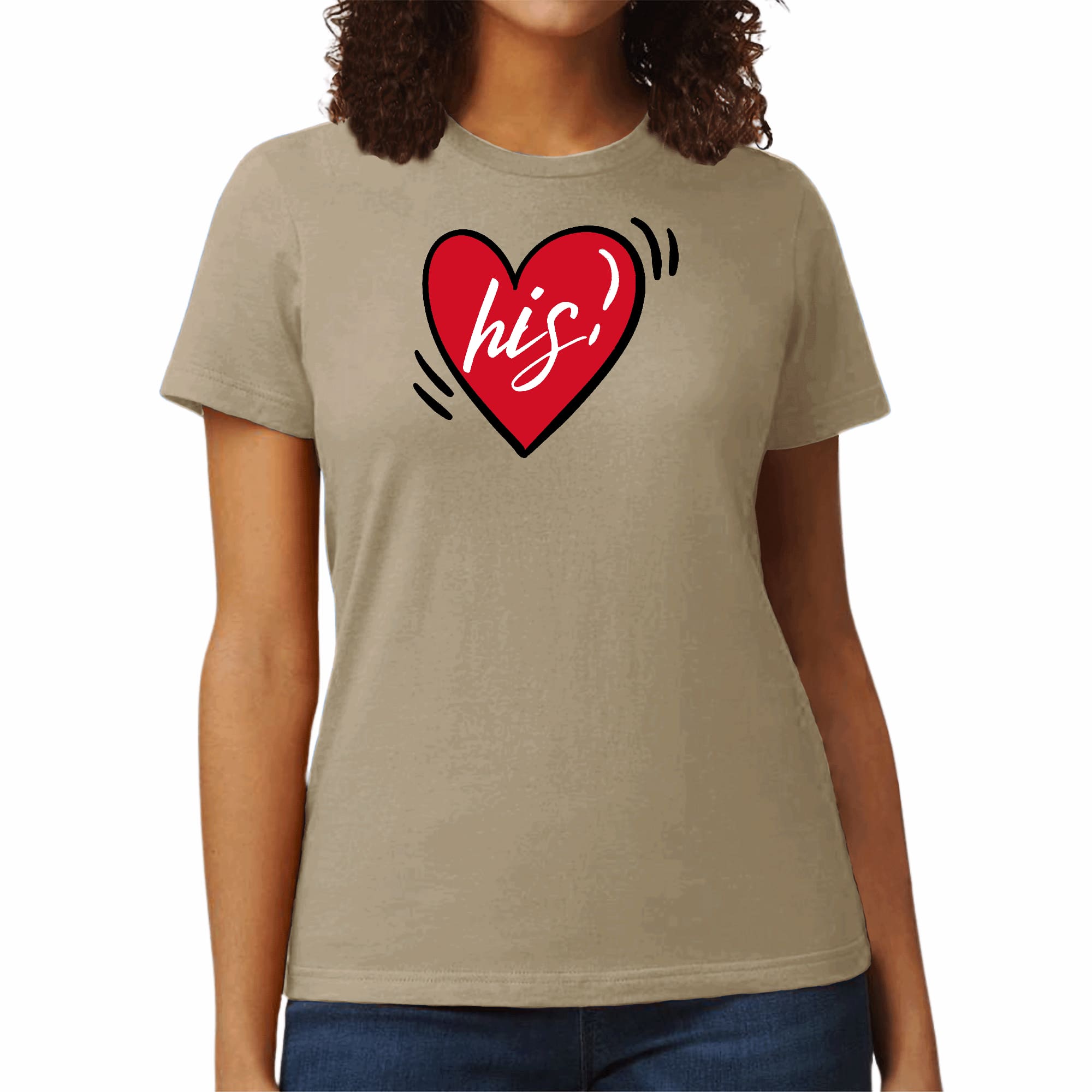 Womens Graphic T-shirt Say it Soul His Heart, Couples-1