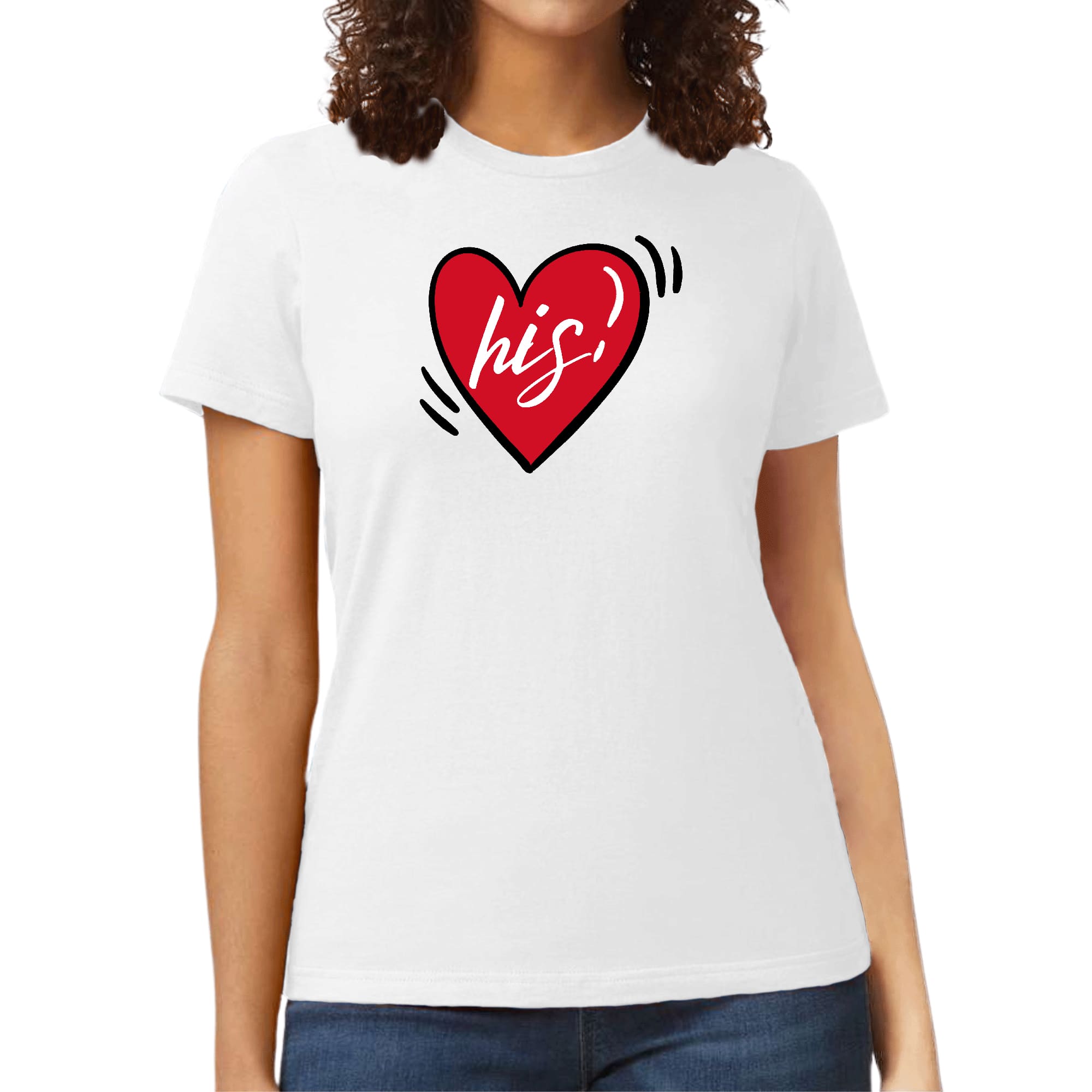 Womens Graphic T-shirt Say it Soul His Heart, Couples-0