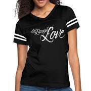 Womens Graphic Vintage Sport T-shirt, Live Laugh Love Illustration-0