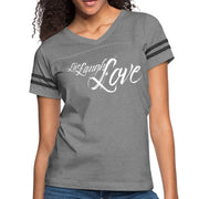 Womens Graphic Vintage Sport T-shirt, Live Laugh Love Illustration-1