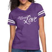 Womens Graphic Vintage Sport T-shirt, Live Laugh Love Illustration-4