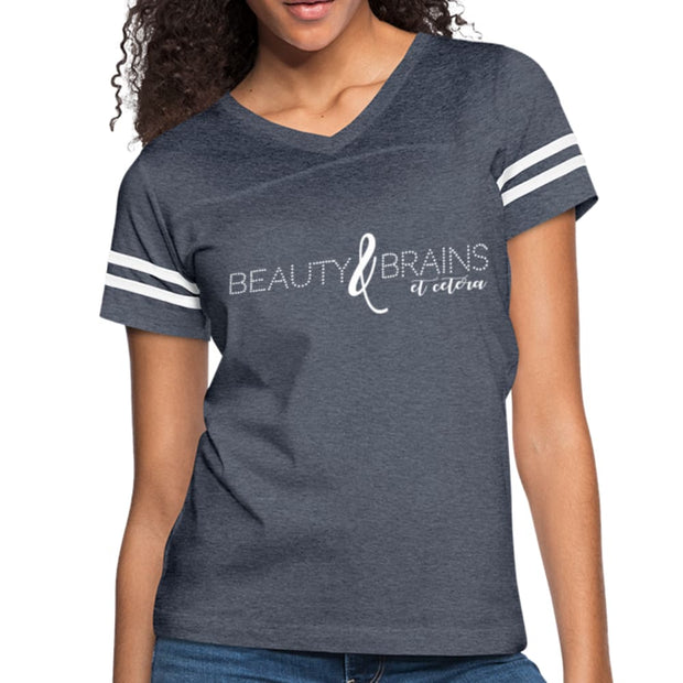 Womens Graphic Vintage Tee, Beauty & Brains Et Cetera Sport T-shirt-4