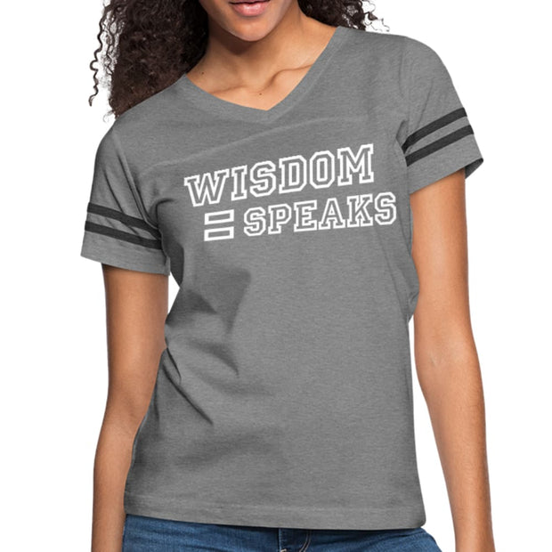 Womens Graphic Vintage Tee, Wisdom Speaks Sport T-shirt-1