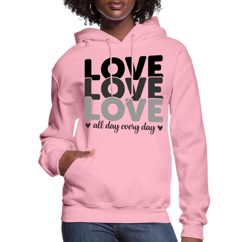 Womens Hoodie Love All Day Every Day Black - S461065-1