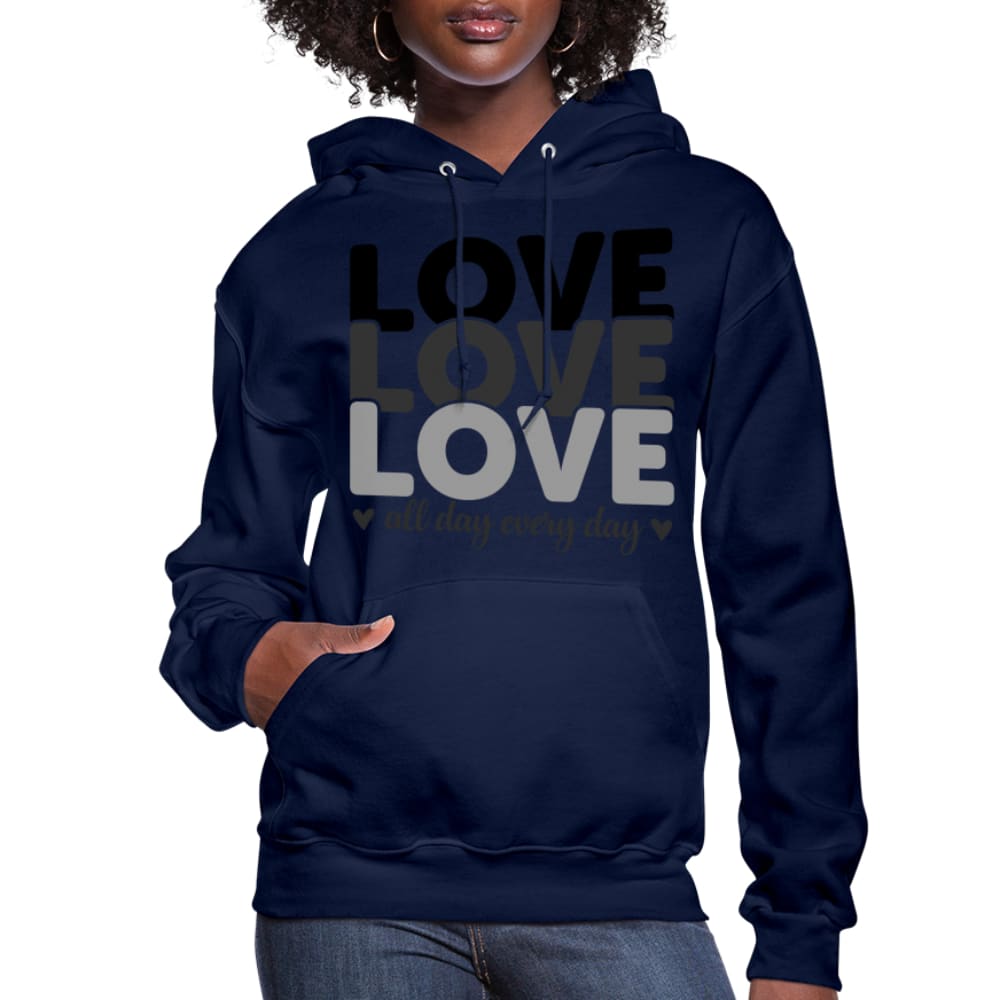 Womens Hoodie Love All Day Every Day Black - S461065-8