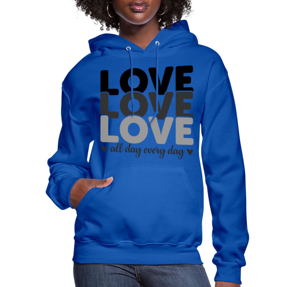 Womens Hoodie Love All Day Every Day Black - S461065-9