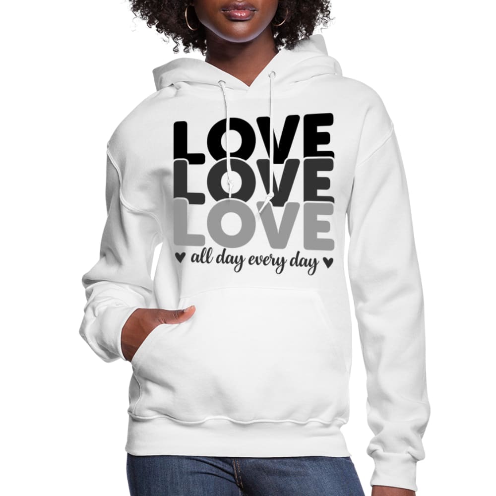 Womens Hoodie Love All Day Every Day Black - S461065-0