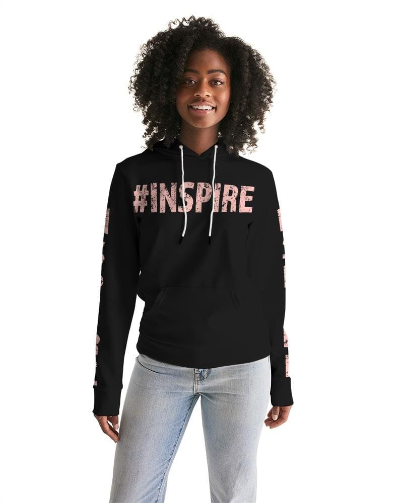 Womens Hoodie - Pullover Hooded Sweatshirt - Pink Graphic / Inspire-0