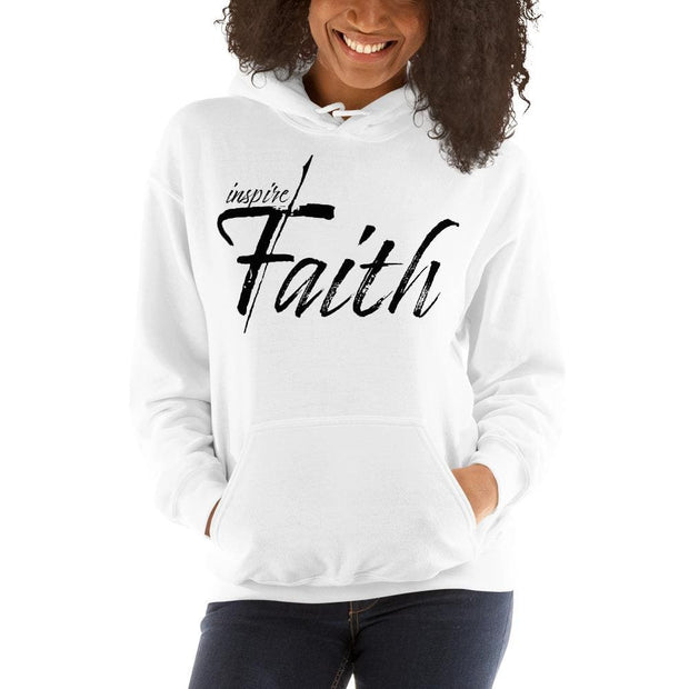 Womens Hoodie - Pullover Sweatshirt - Black Graphic / Inspire Faith-0