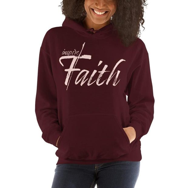 Womens Hoodie - Pullover Sweatshirt - Pink Graphic / Inspire Faith-0